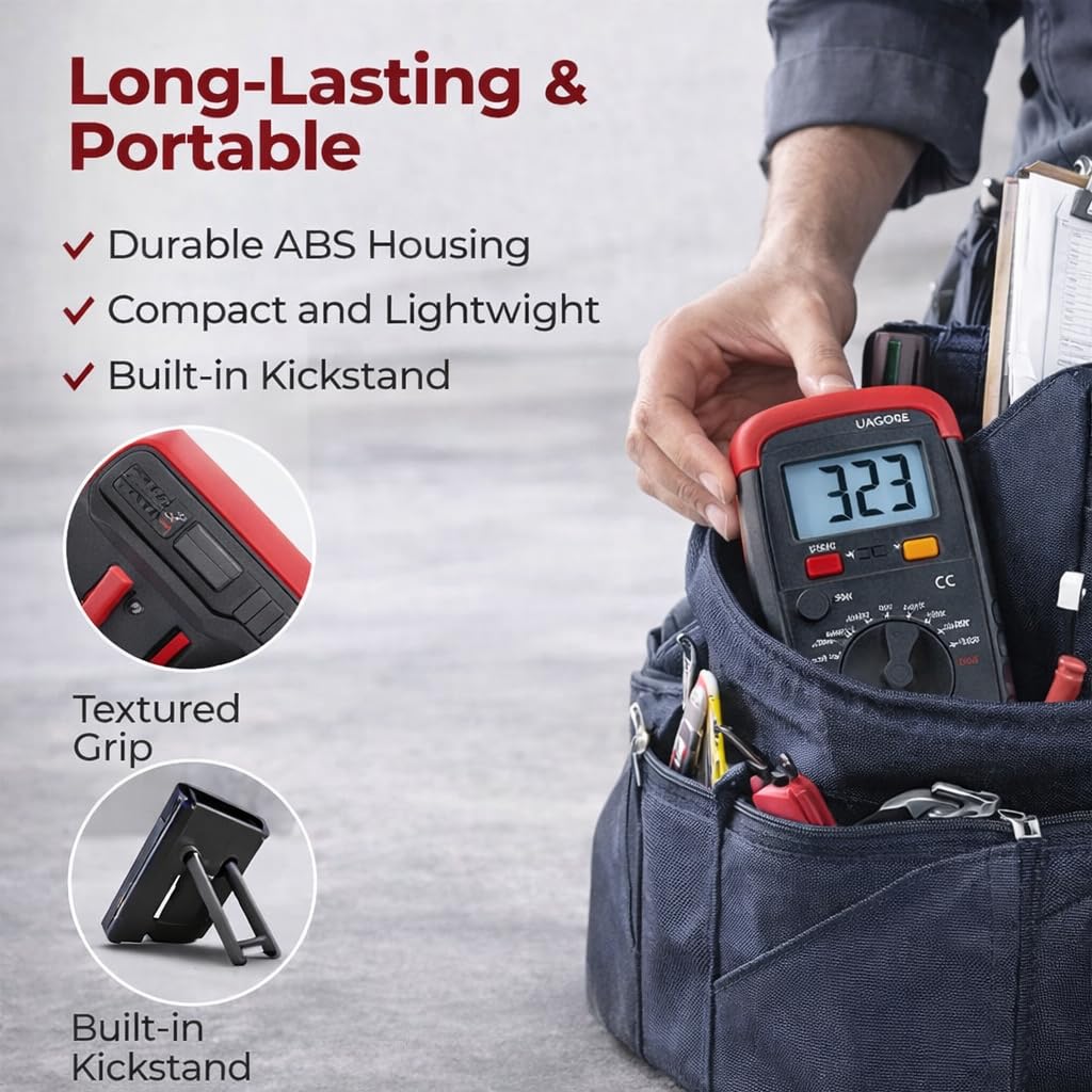 UYIGAO Multimeter, Capacitor Tester, Microfarad Meter with Capacitance Digital Multimeter 6013L LCD Display Low Power Consumption Meters
