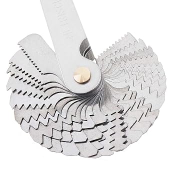 ChgImposs Metric & Imperial & US Screw Gauge SAE Whitworth 55 Degree & Metric 60 Degree & & US 60 Degree Thread Pitch Gauge for Industrial Measurement