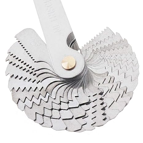 ChgImposs Metric & Imperial & US Screw Gauge SAE Whitworth 55 Degree & Metric 60 Degree & & US 60 Degree Thread Pitch Gauge for Industrial Measurement