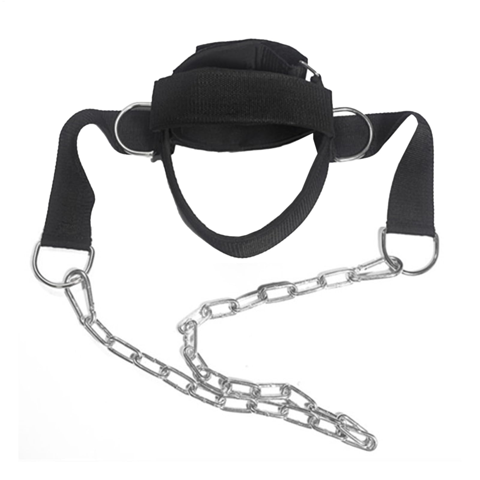 Neck Trainer, Head Harness Exerciser, Adjustable Weight Lifting Neck Harness, Strength Training Equipment, Muscle Builder with Iron Chain for Boxing Workout Recovery