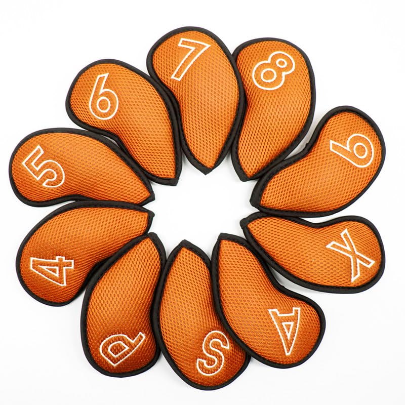 Montela Golf Iron Covers,Golf Iron Head Covers Mesh Golf Iron Covers Set 10pcs Golf Iron...