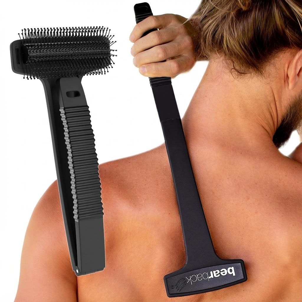 Bearback Back Scratcher for Men & Women – Long Reach Folding Handle, Skin-Safe Bristles – Extendable, Portable, Easy to Clean – Designed by a USA Small Business
