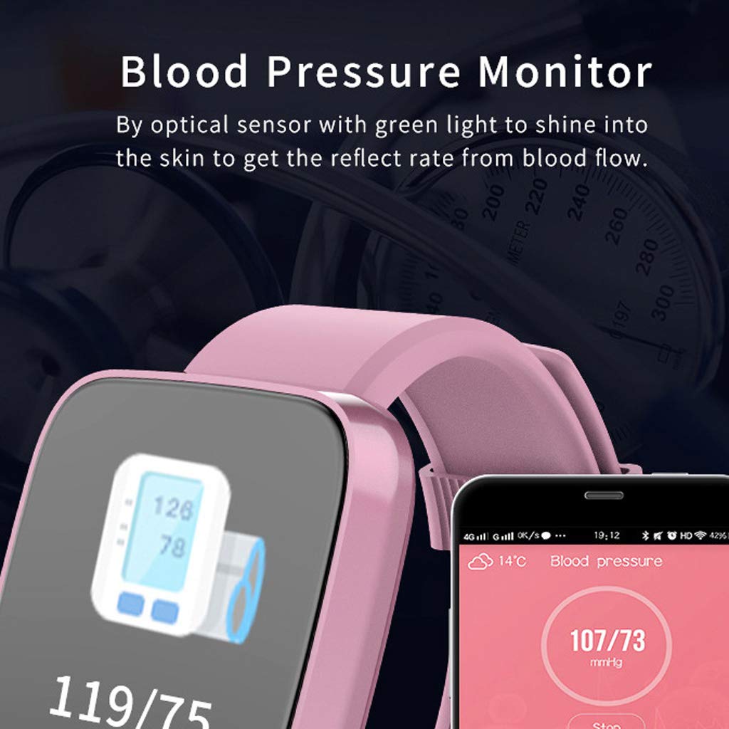 Activity Tracker Fitness Tracker Reloj Inteligente con Podómetro, Monitor De Frecuencia Cardíaca Monitor De Sueño Pulsera Impermeable, para Niños Hombres Mujeres Adroid iOS