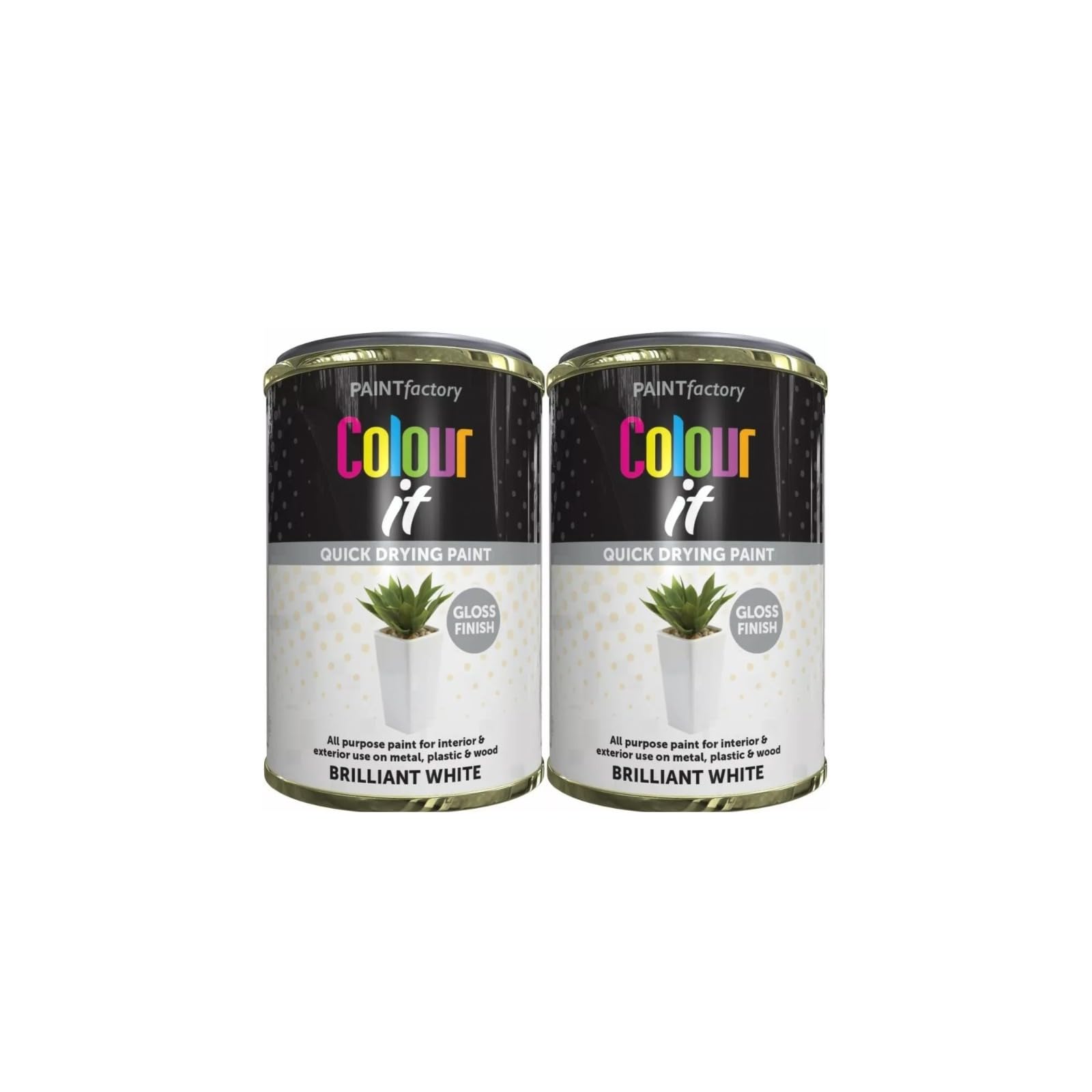 SDMAX Brilliant White Gloss Paint, Durable Finish, Quick-Drying, Non-Cracking, Long-Lasting, Easy To Use, Portable And Lightweight, Interior & Exterior Use, 300ml (2PCS)