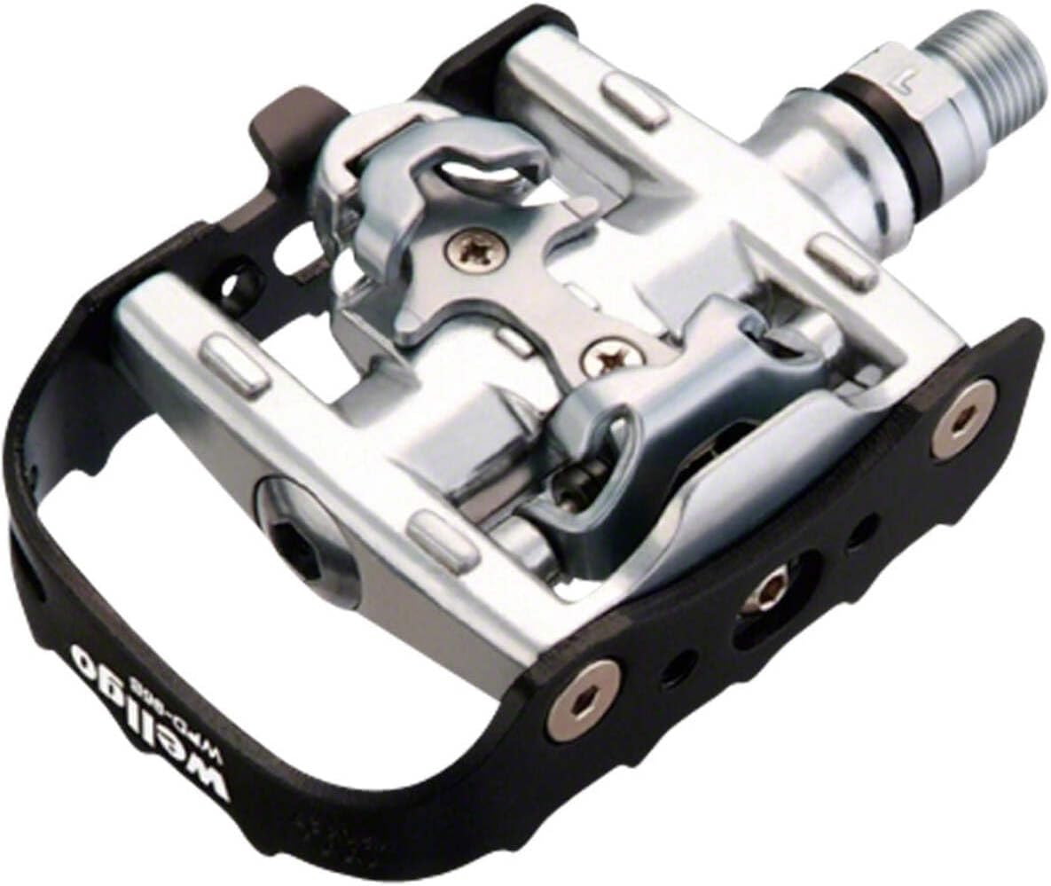 Wellgo WPD-95B Clipless/Clip Platform PedalsBlack/Silver Mountain Bike Pedals by Wellgo