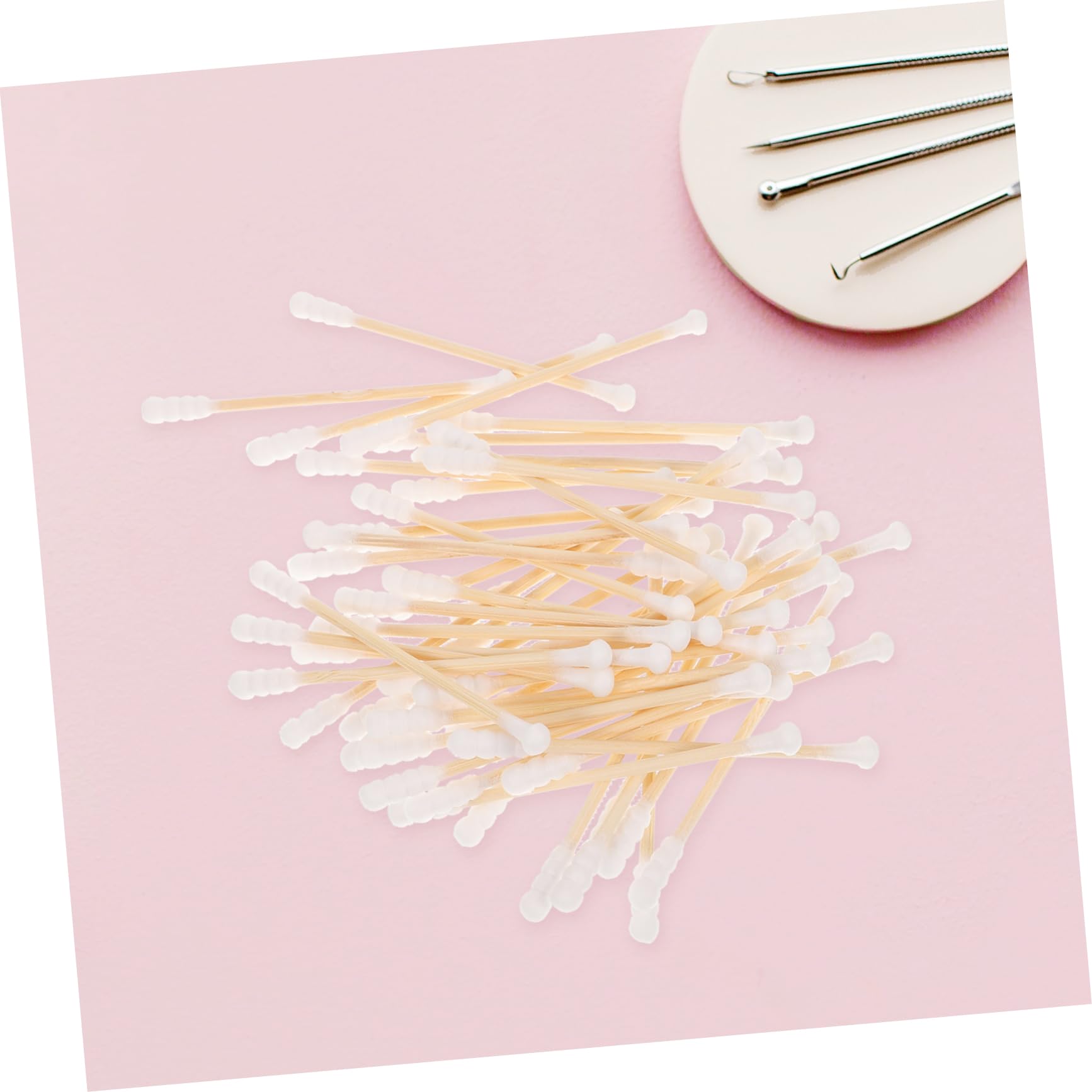 Healeved Double-ended Cotton Swabs 100pcs Cotton Sticks Disposable Pointed Spiral Tips for Baby Child Adult Travel Home Use