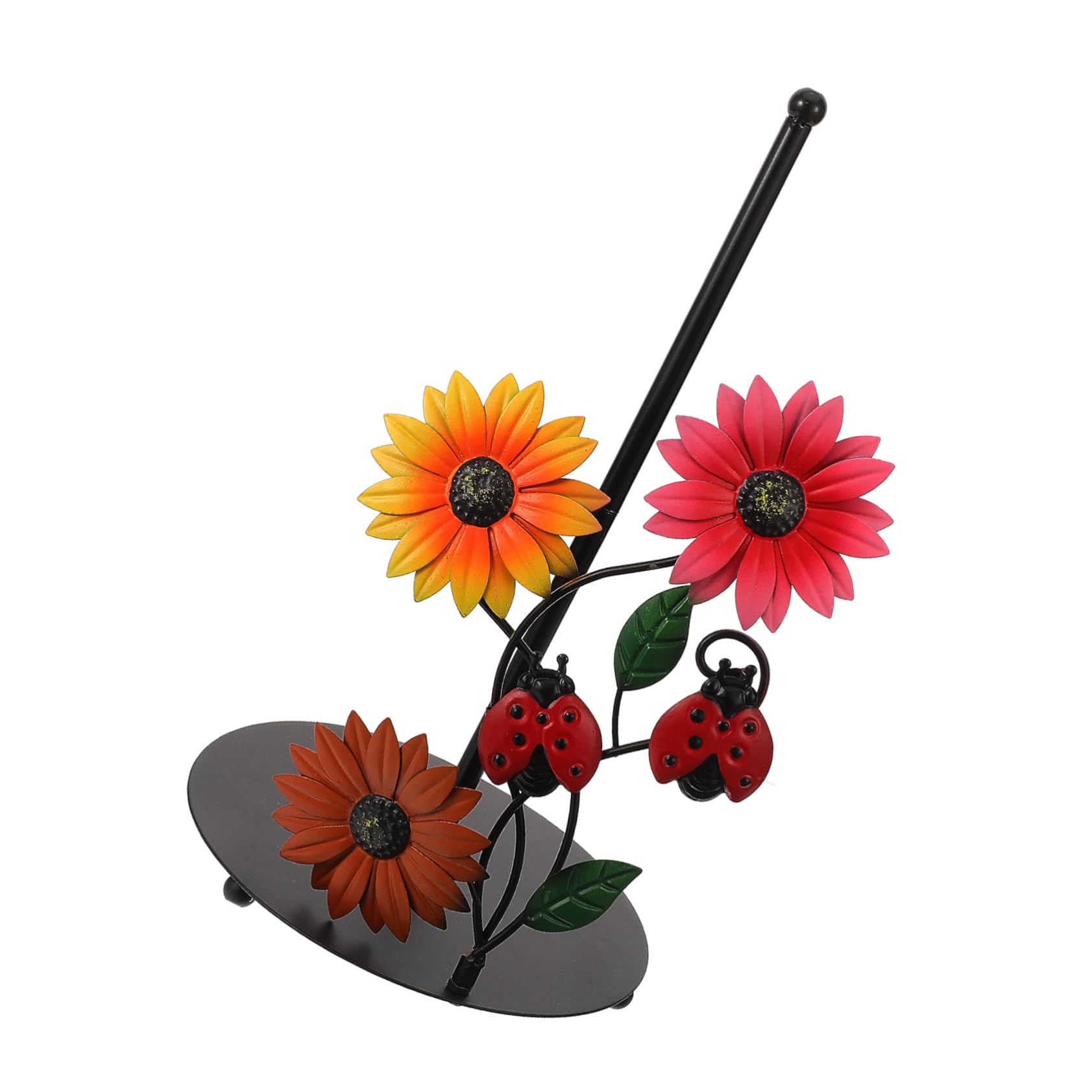 SHINEOFI Portarotolo in Ferro a Forma di Girasole, Supporto Verticale Stabile per Cucina e Salotto, Facile da Spostare, Decorazione Elegante