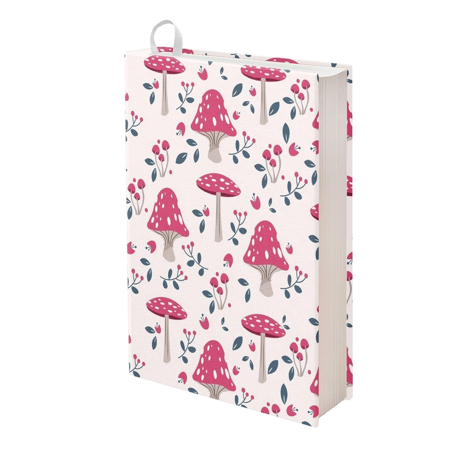 Kuiaobaty Pink Mushrooms Print Book Sleeve Covers Fabric Book Protector for Novel,Bible Standard Size 11 Inch X 8.7 Inch