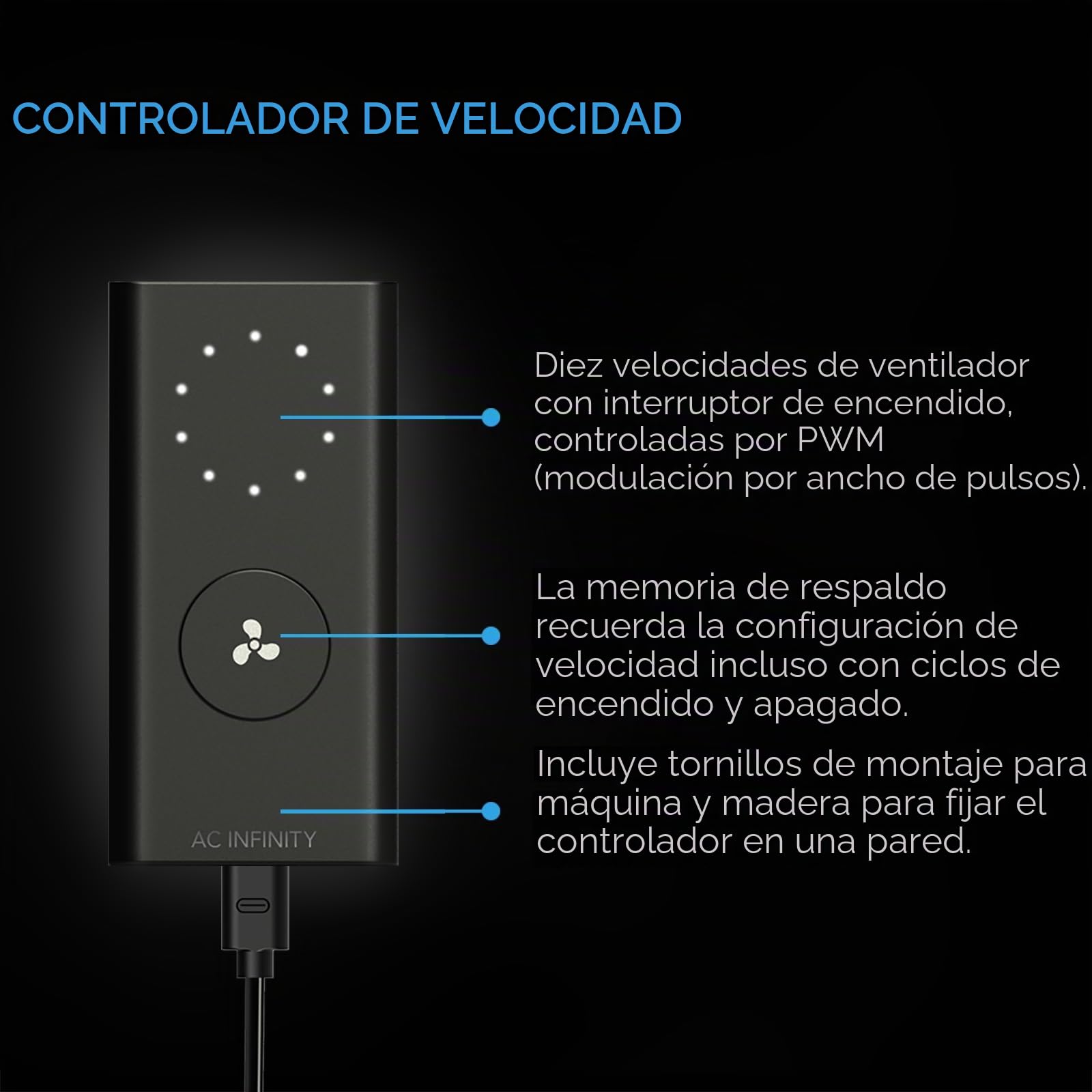 AC Infinity CLOUDLINE PRO S6, 150mm silencioso ventilador de conducto en línea de con controlador de velocidad, ventilador de escape de ventilación para calefacción, tiendas de campaña, hidroponía