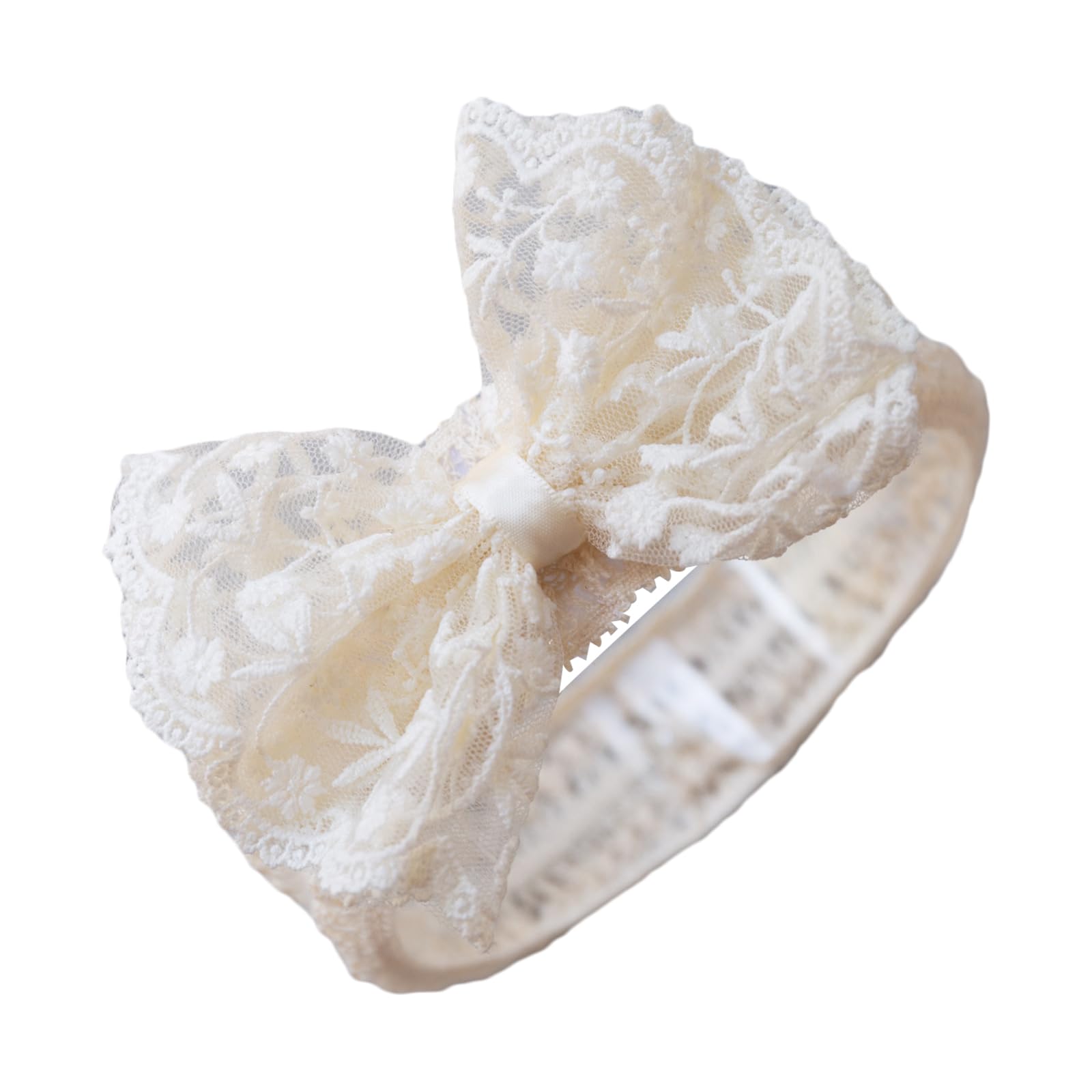 Big Bow Headband For Baby Girls Lace Bowknot Hairband Elegant Wide Headband Photo Hair Accessories Stretchy Headdress