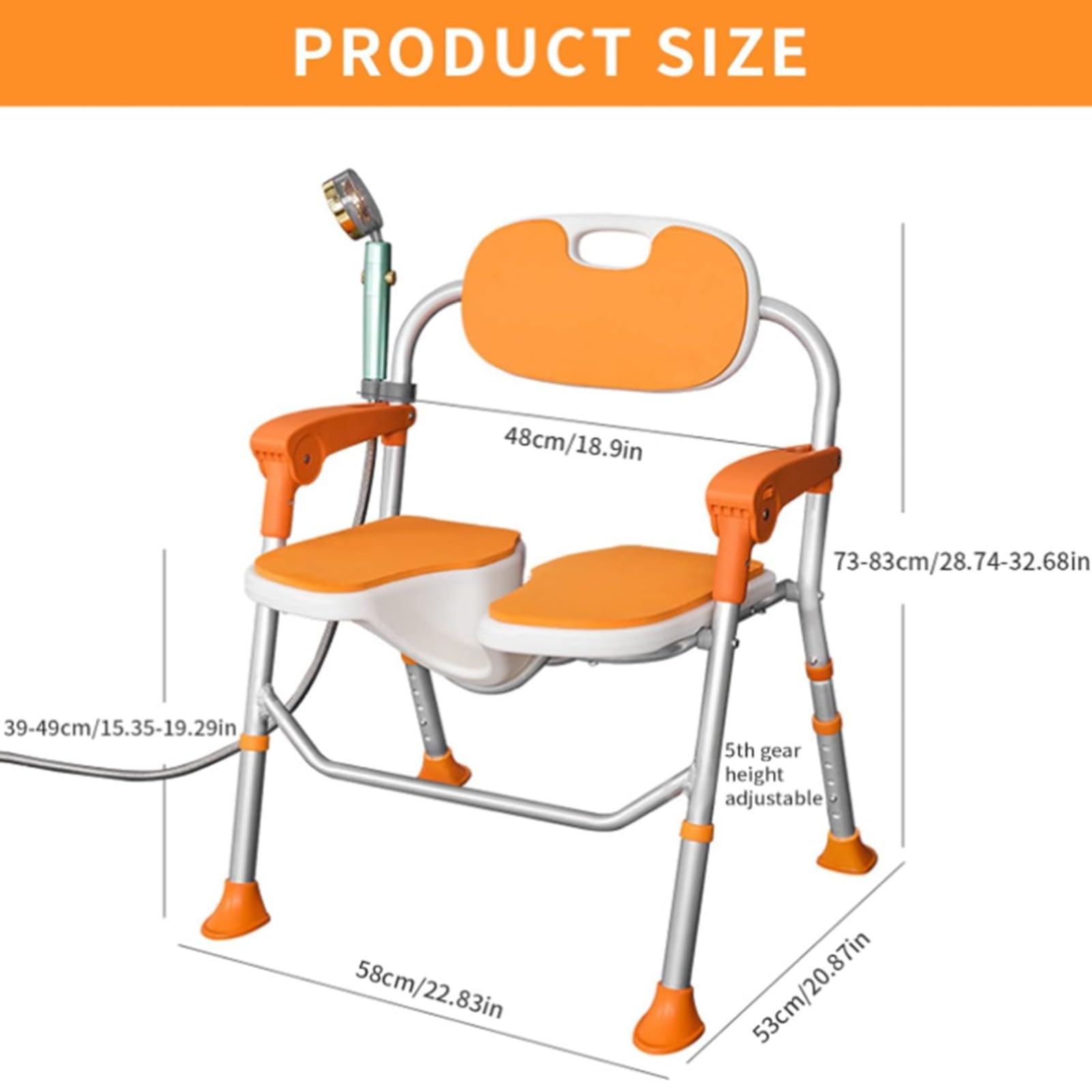 MRKU Silla de bañera Resistente con apoyabrazos y Respaldo para Personas Mayores, discapacitadas, Embarazadas y Personas Mayores. Asiento de Ducha Mejorado en Forma de U Que soporta hasta 400 Libras.