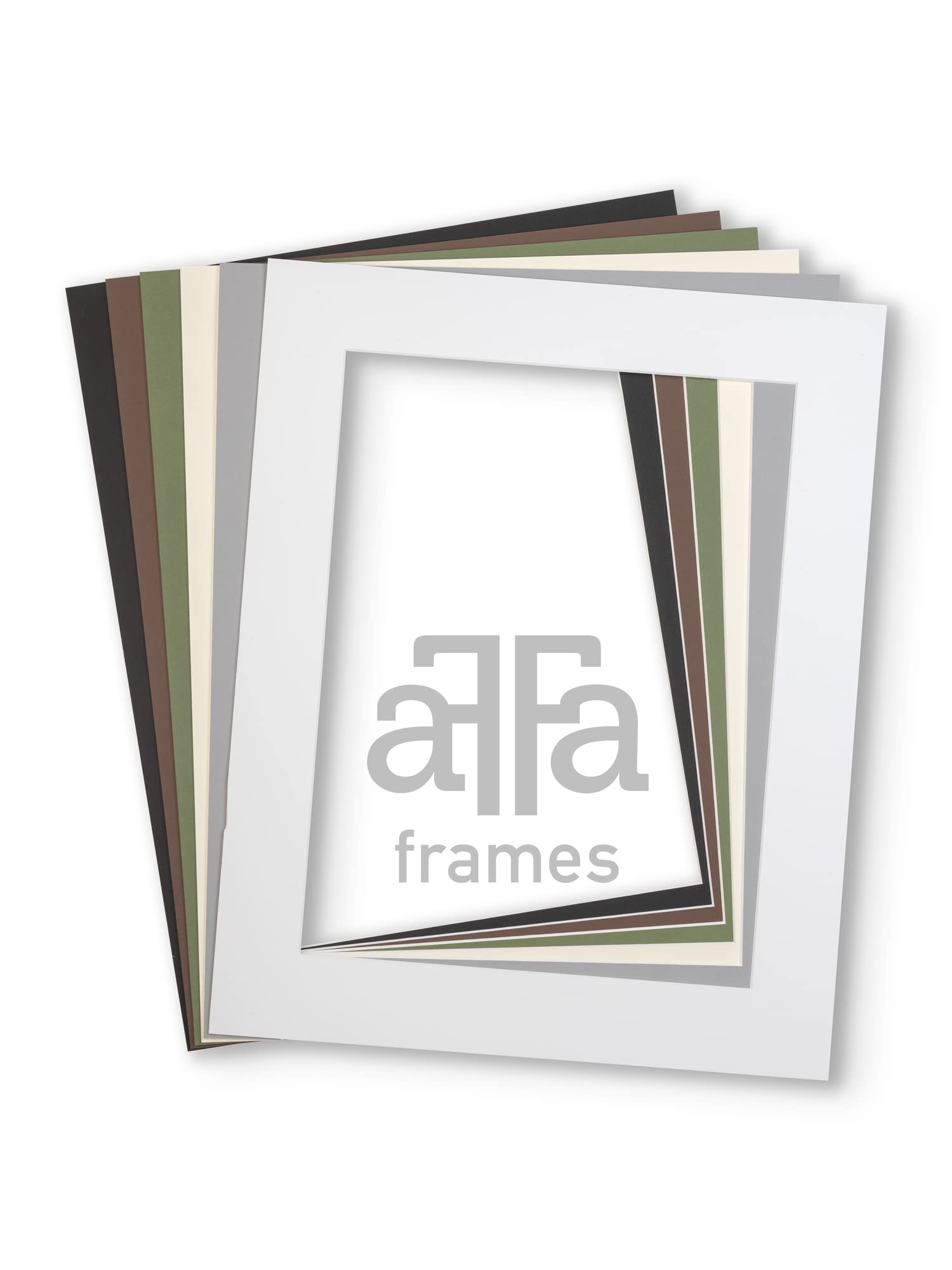 aFFa frames bilderrahmen mit Passepartout, the frame, Rahmenset für Fotos, Poster, Diplome, Karton, Farbe Grün, 40x50 cm Bilderrahmen Set - 5 Stück