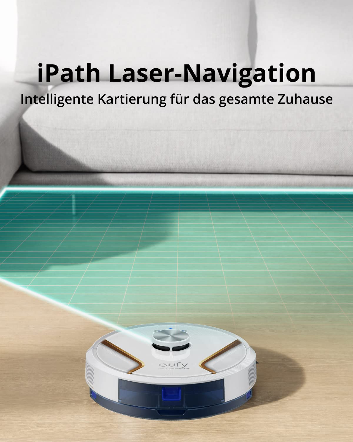 eufy Saugroboter mit Wischfunktion, RoboVac X8 Hybrid, 2X 2000Pa Saugleistung, iPath Lasernavigation, 2-in-1 Sauger & Wischmopp, AI. Map 2.0 Technologie,WLAN-Funktion(weiß)(Generalüberholt)