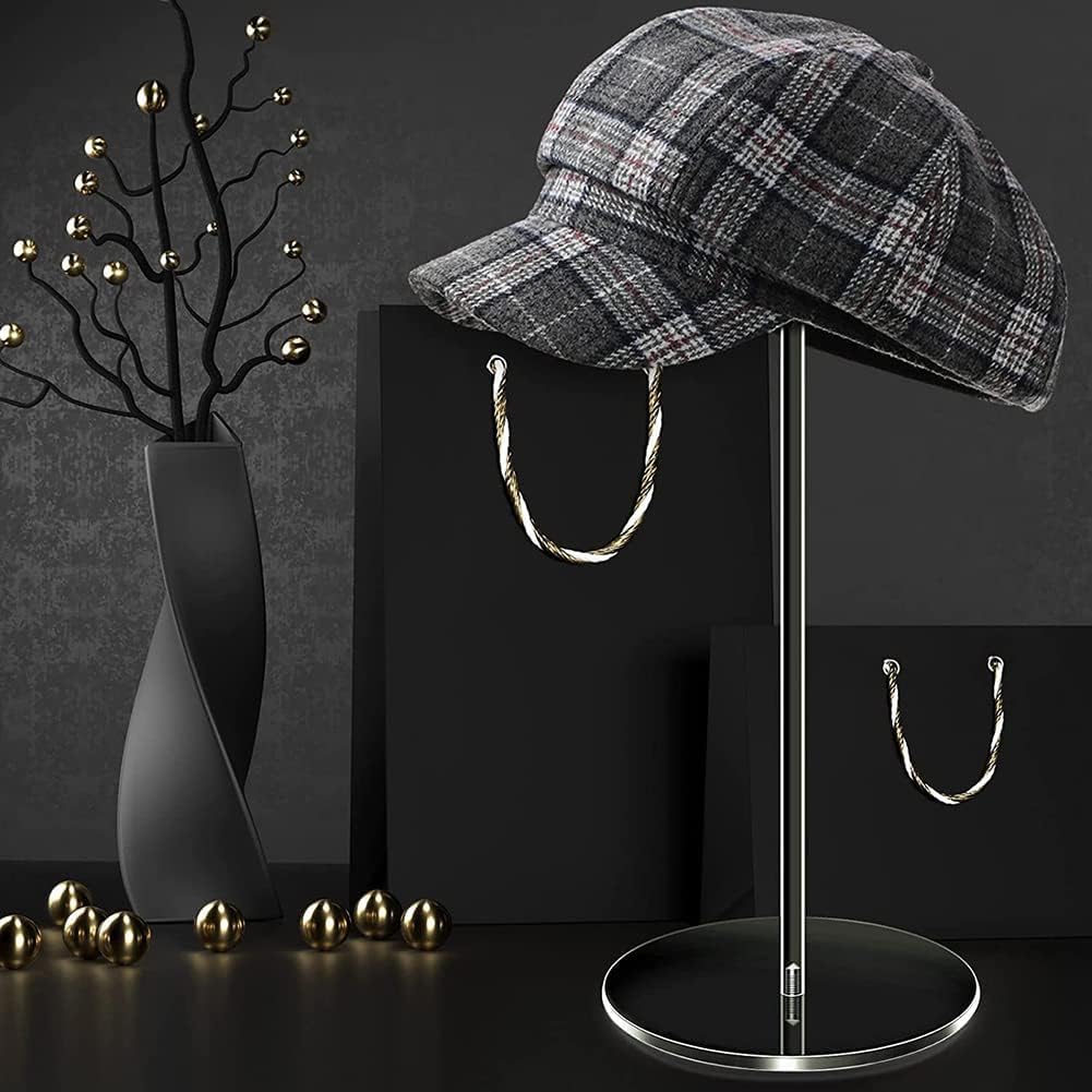 2pcs Espositore per Cappelli in Acrilico Trasparente per Esposizione con Base, Multifunzionale Cappello e Parrucca Scaffale Alzata Stand per Display Cappelli, Orologi Gioielli (30cm,Rotondo)
