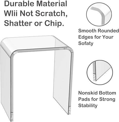 Miniatura 4 de acrtmatic Mesa auxiliar de acrílico, 16 pulgadas de largo x 12 pulgadas de ancho x 18 pulgadas de alto x 34 pulgadas de grosor, mesa auxiliar para