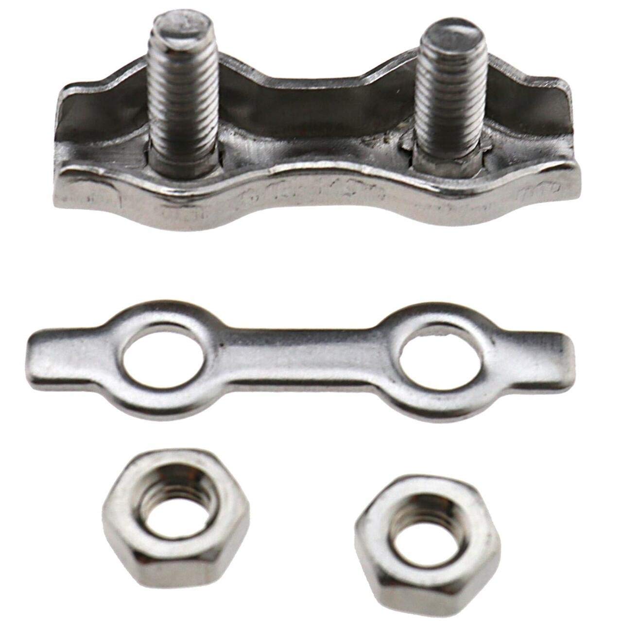 Duplex Wire Rope Clamp 304 Stainless Steel 2mm (Pack of 10) - Image 3