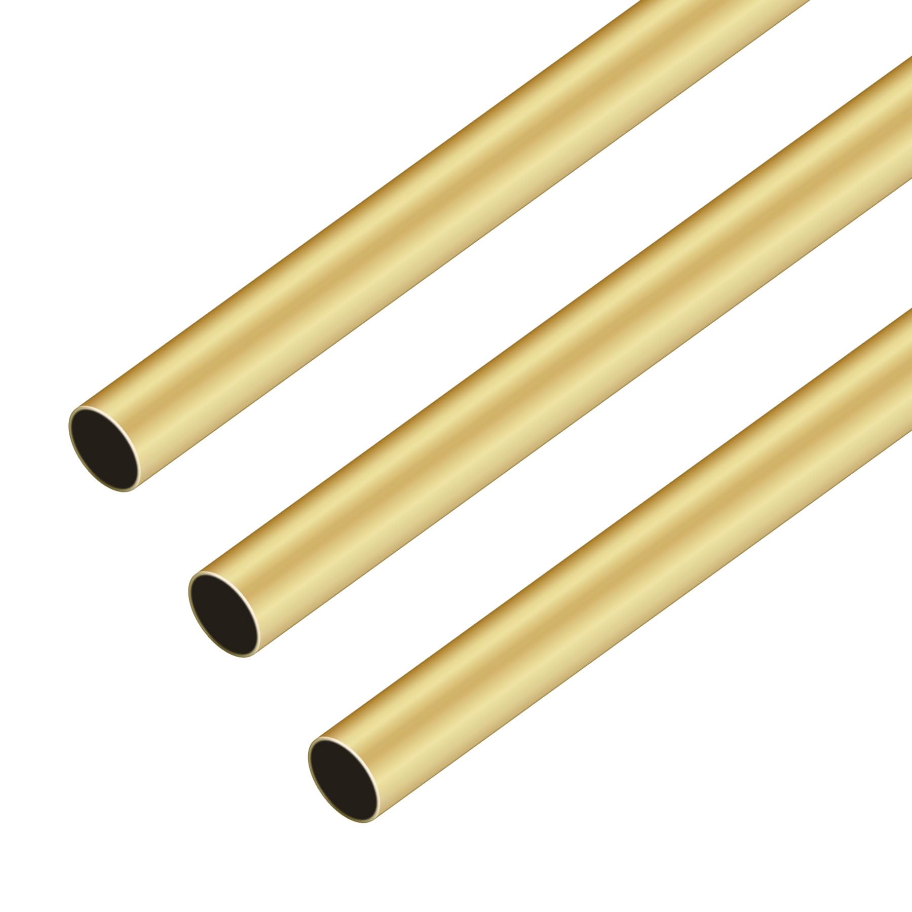 3PCS Brass Tube, iMeistek 10mm OD x 0.3mm Wall Thickness 300mm Length Metal Pipe Tubing for DIY Crafts