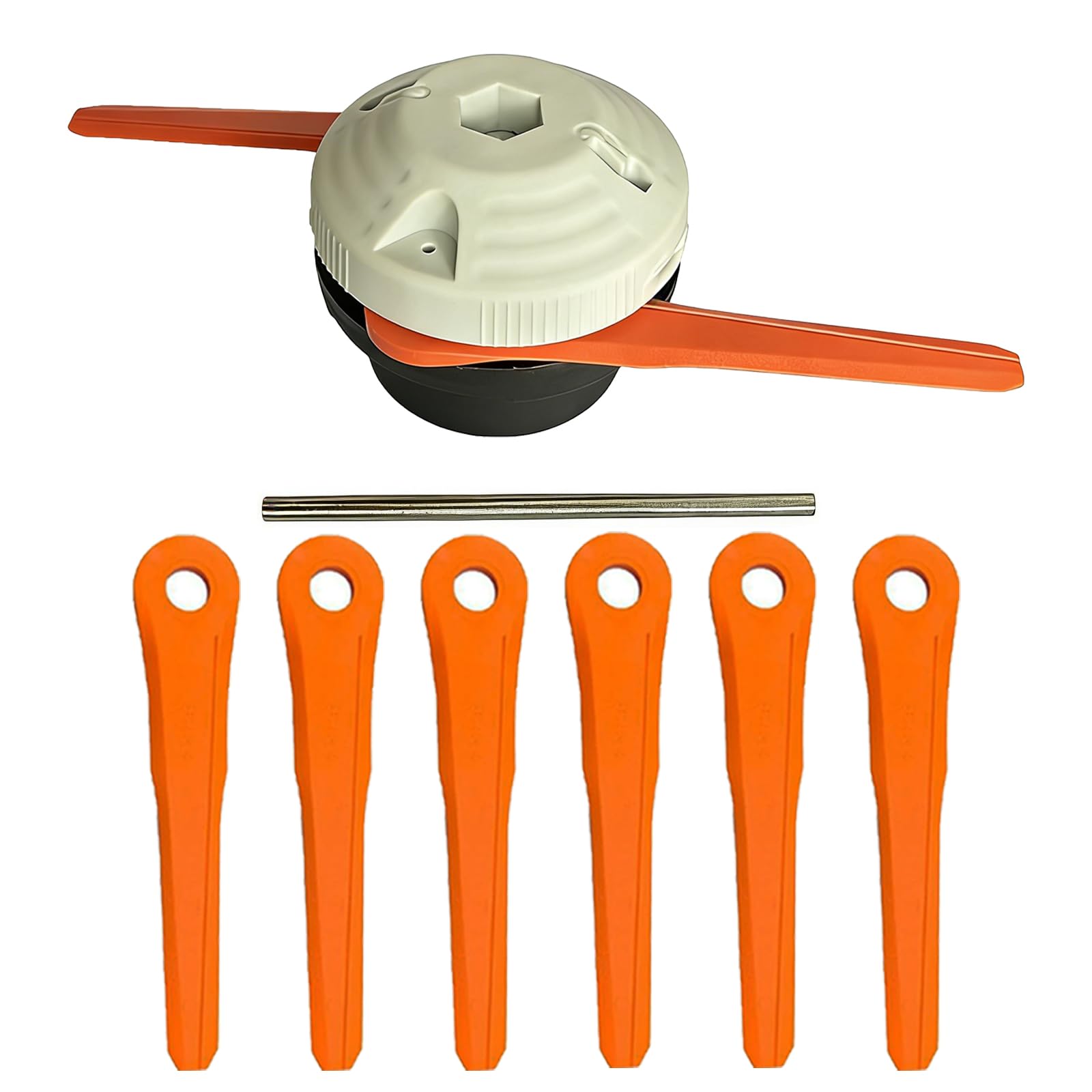 Odashen 4006‑710‑2137 PolyCut 6‑2 Trimmer Head with 6 Blades & Mounting Rod, Compatible with Stihl FS38 FS40 FS45 FS50 FSA60 FSA86 String Trimmer, Dual Blade Cutting System
