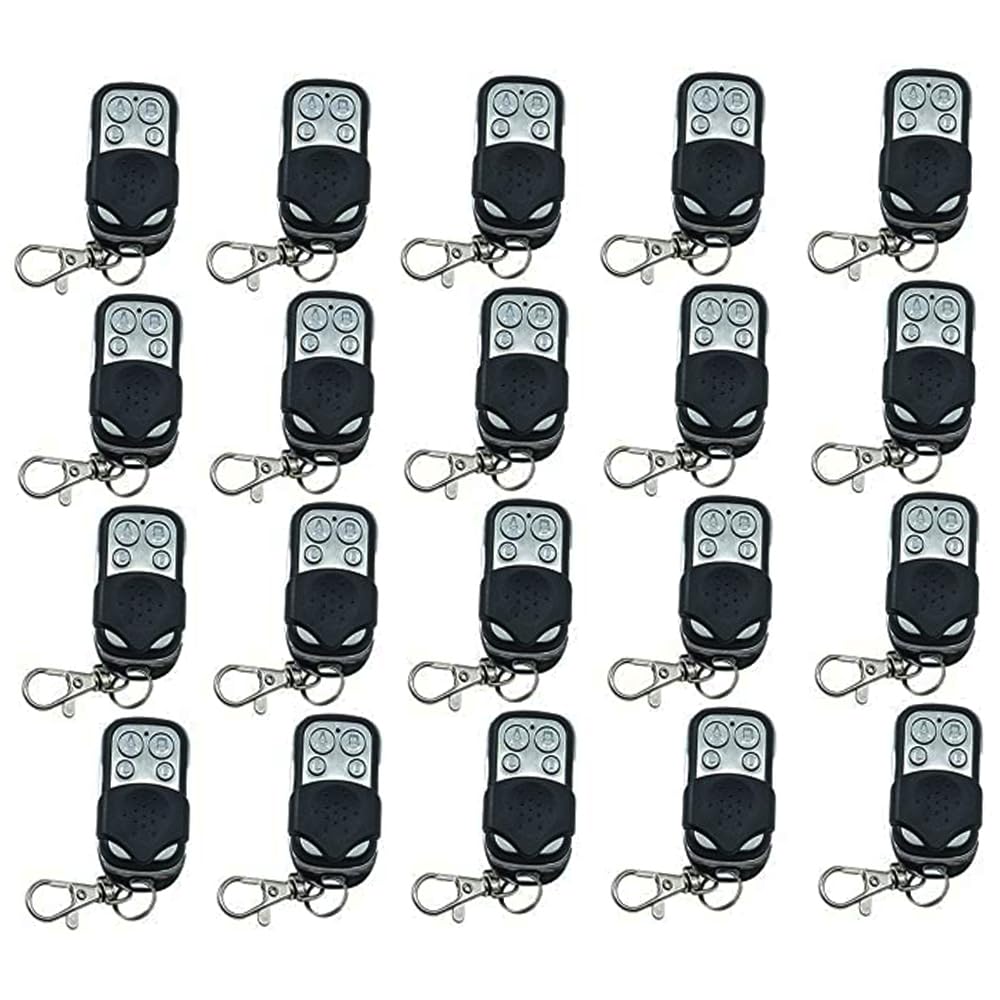 20 télécommandes pour Portail et Garage à Code Fixe 433.92 MHz avec 4 Touches