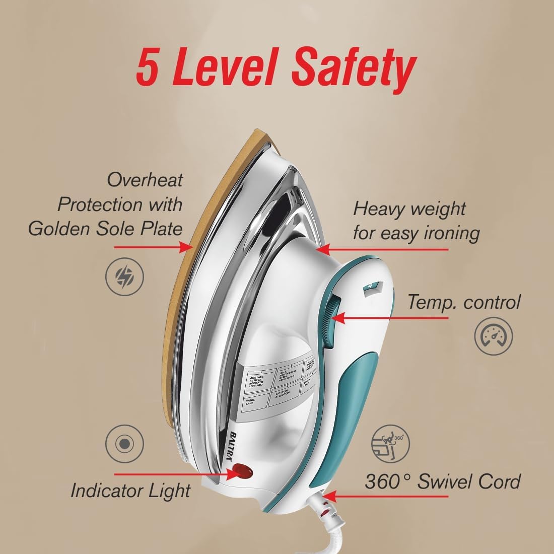 BALTRA Dry Iron - Powerful Wrinkle Removal -2