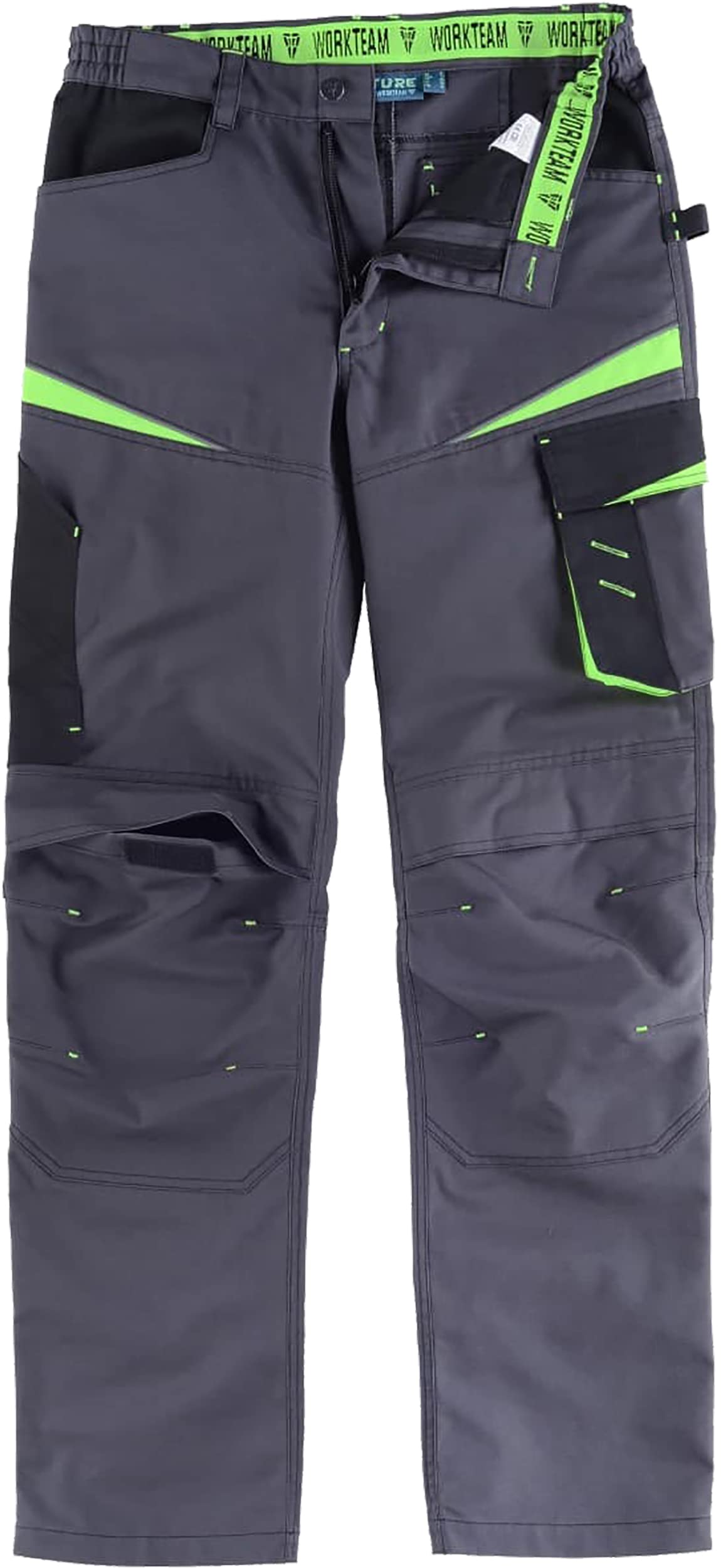 Work Team Workteam Pantalón de Trabajo, Tejido Canvas (Extremadamente Resistente y Duradero). Elástico en la Cintura. Unisex