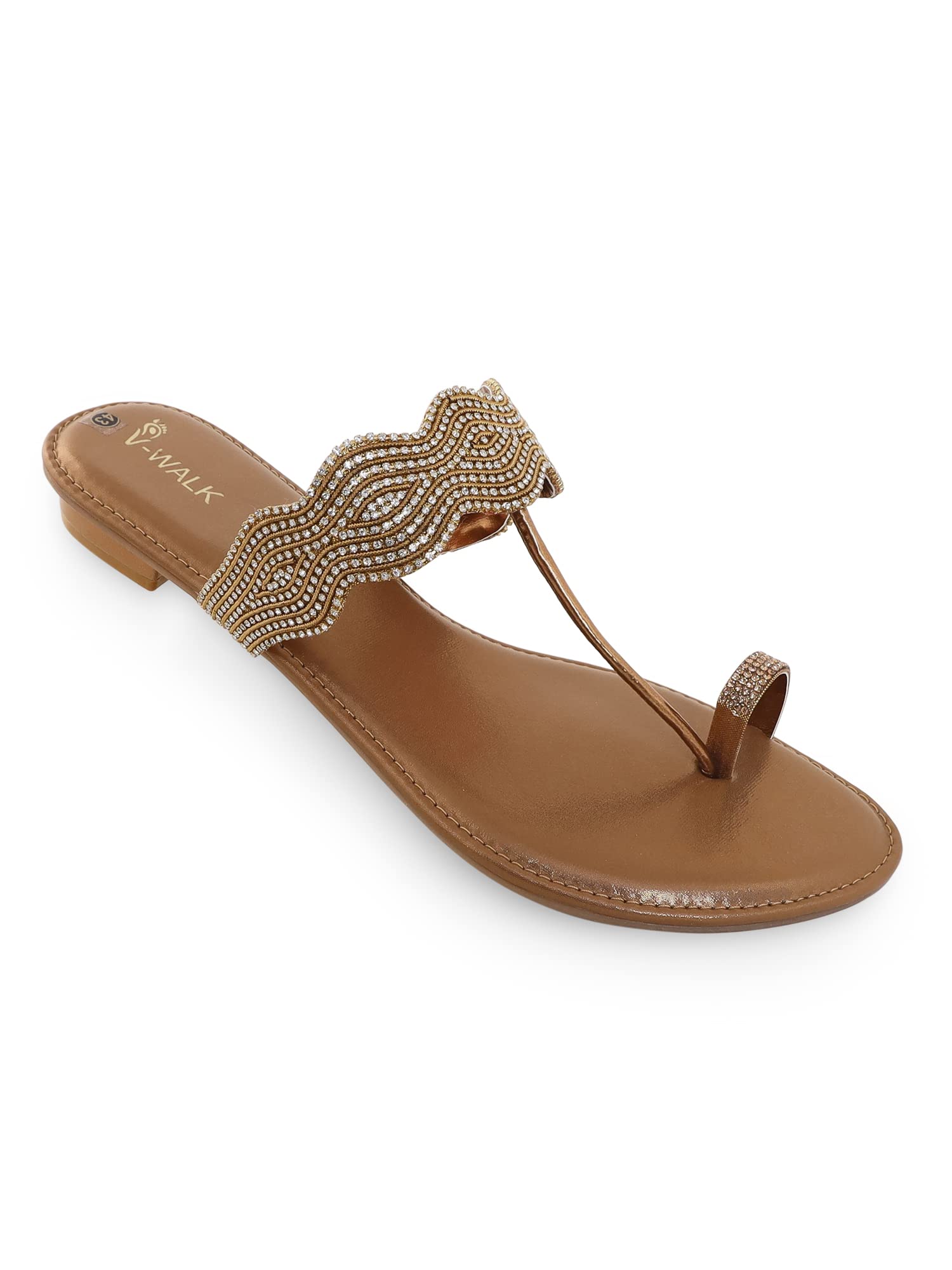 V-WALK Womens Shendi Asha Faux Leather Bridal Slipper 30061Ja-Antik (B0C4MV3Q7R) Amazon Price History, Amazon Price Tracker