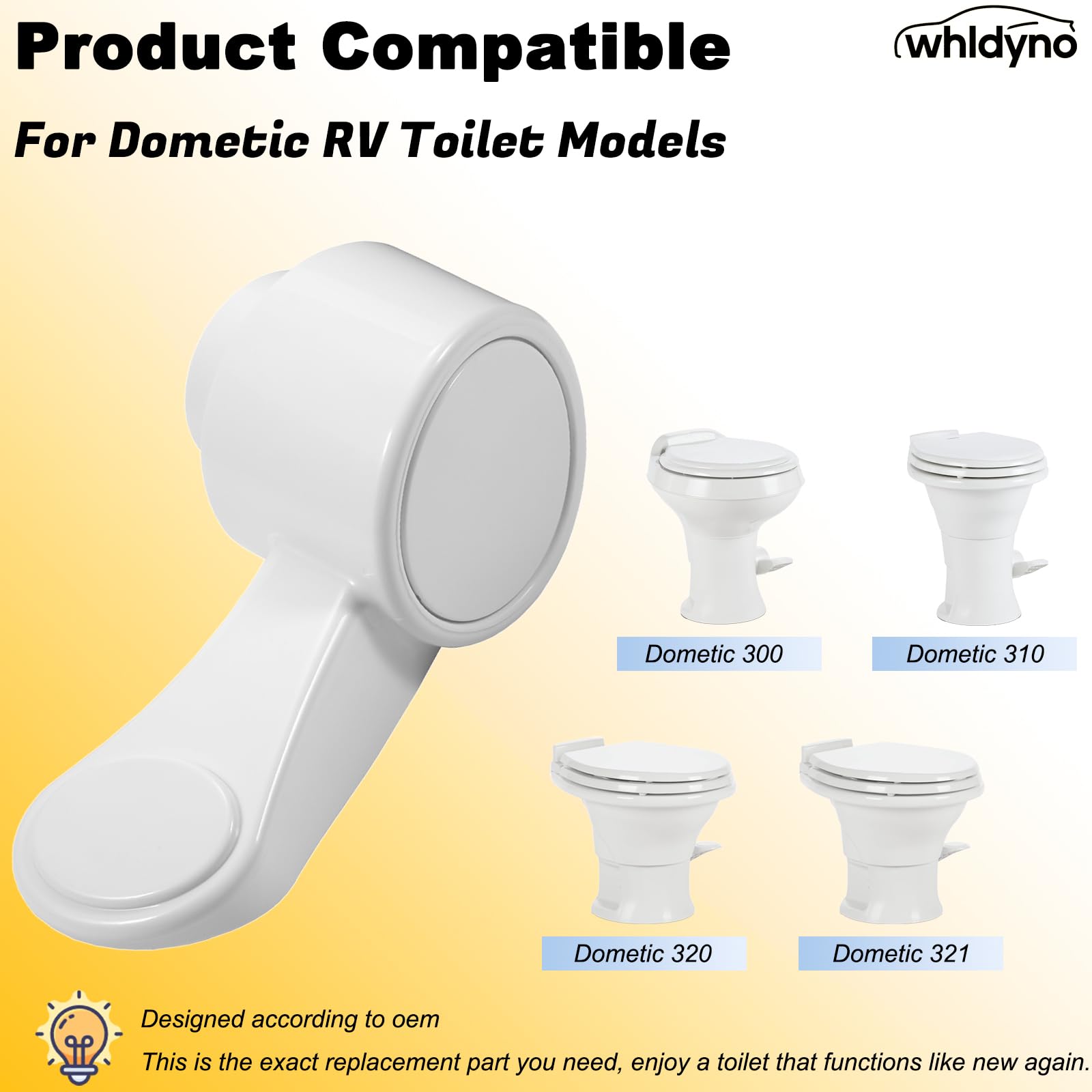 Pedale di ricambio per WC Dometic serie 300 310 311 320 321 Kit completo di riparazione del pedale a filo, perfetto compatibile con parti WC Dometic RV Camper