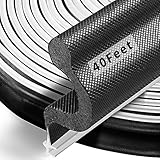 BISOTHAI Tira de sellado de puerta de 40 pies de largo alcance, fácil de cortar a medida (negro)