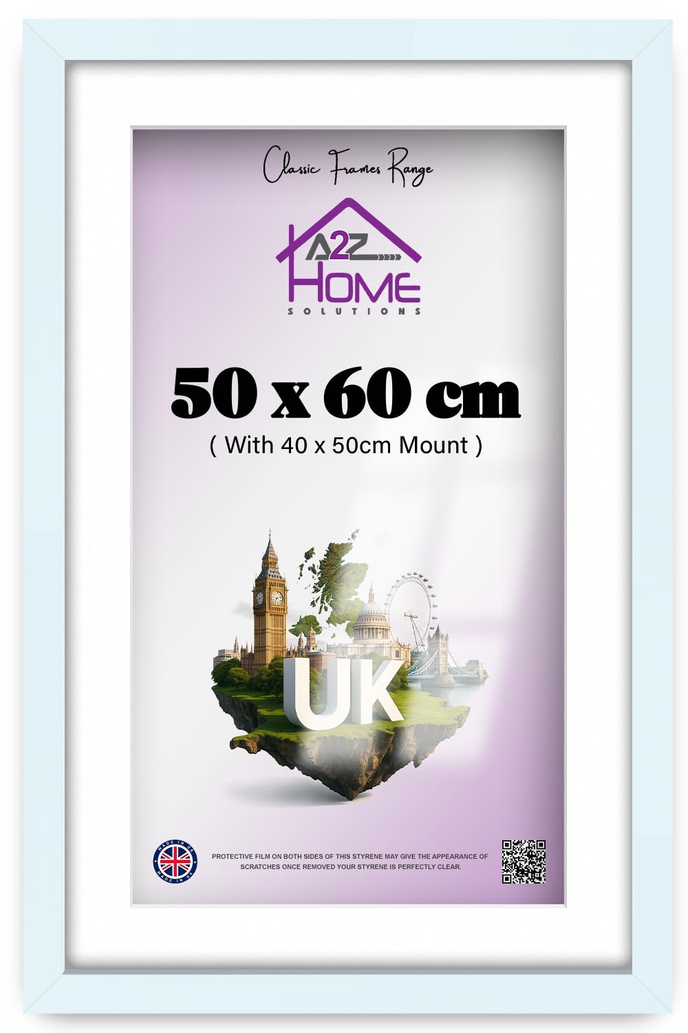 A2Z Home Solutions® Wall Poster Picture Frame With Mount to Hang Portrait or Landscape Art Gallery White Photo Frame With White Mount- 50x60cm Pic Size 40x50cm