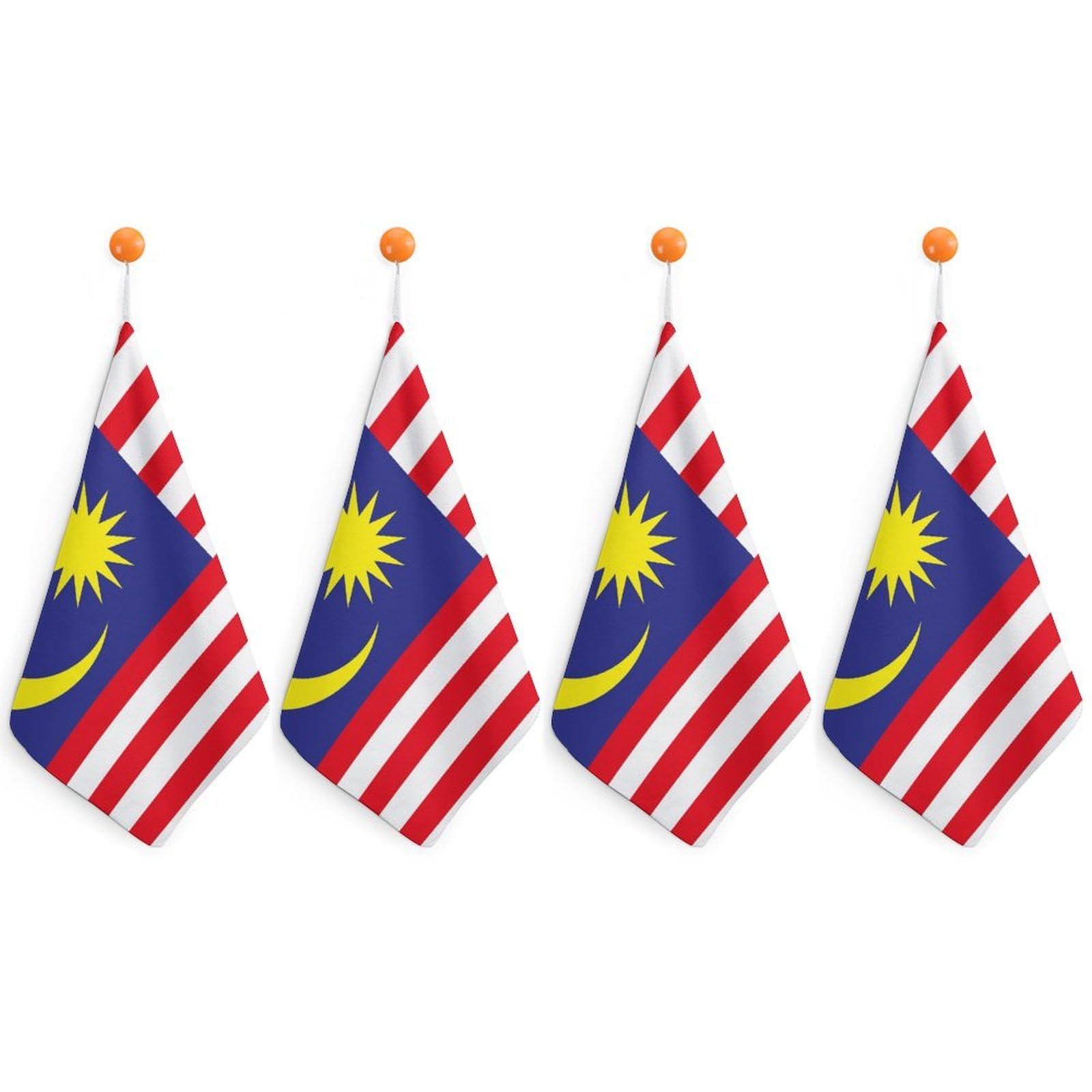 TXFBTRFSA Malaysia Flag Hand Towels with Hanging Loop Kitchen Towel Handkerchiefs Cleaning Cloths