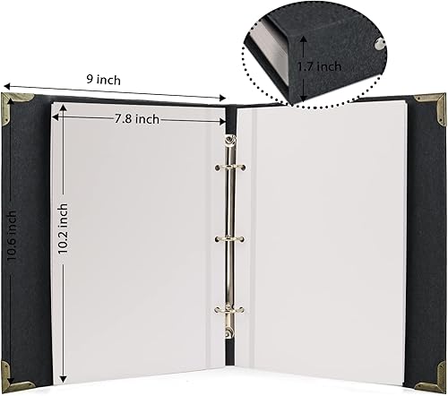 Miniatura 6 de Vienrose Álbum de fotos autoadhesivo de 40 páginas, tapa dura con kit de álbumes de recortes, 3 anillos, álbum de recortes de papel para enamorados,