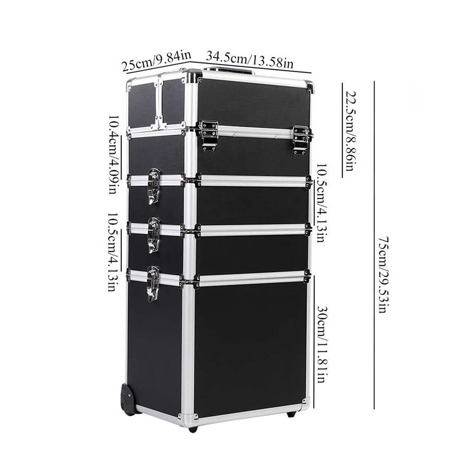 Przybornik Przenośna skrzynka narzędziowa z kołami Uroda Travel Schowek Wózek do przechowywania Wózek wielofunkcyjny Rama aluminiowa Zdejmowana 4 w 1 Toolbox Skrzynia z narzędziami