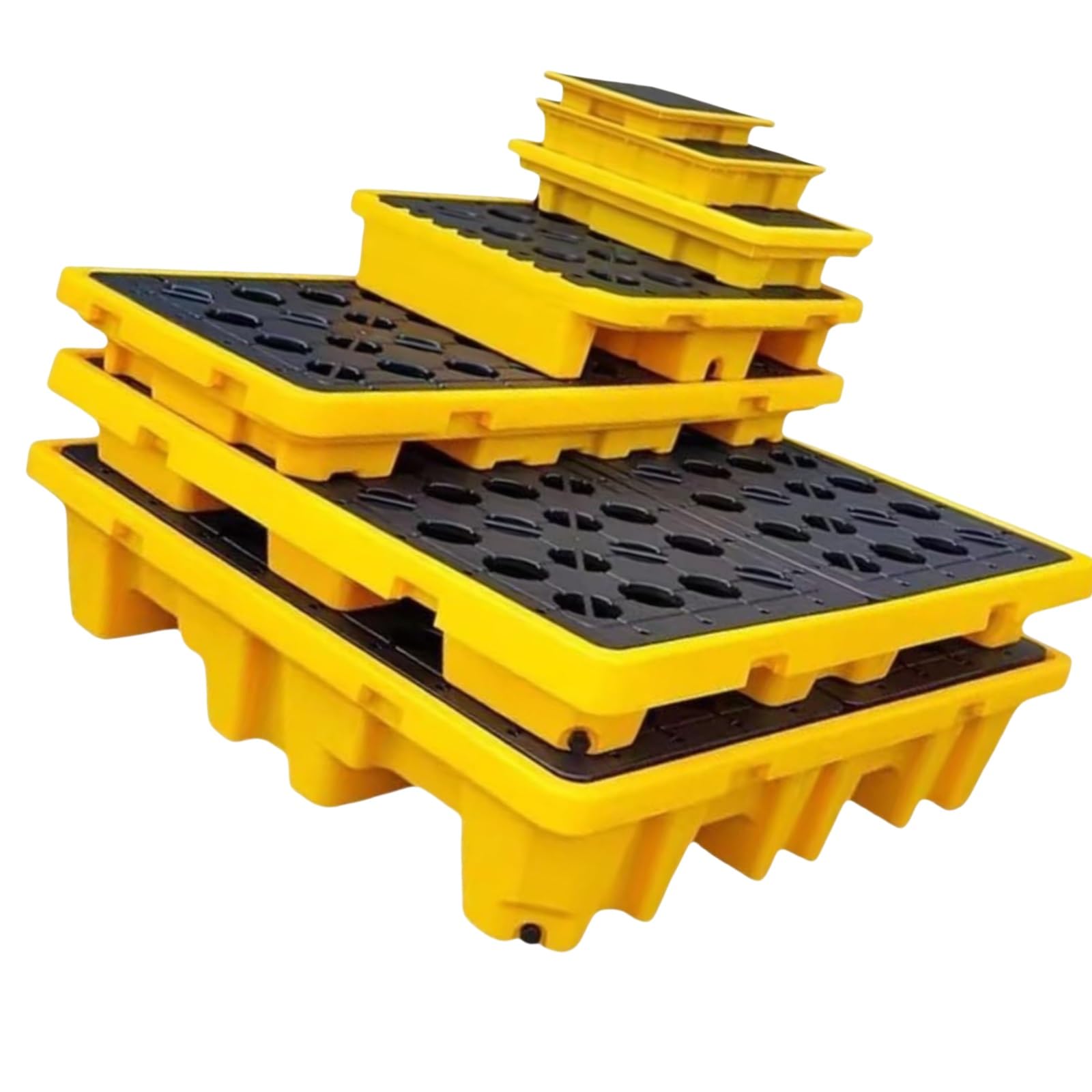 Pallet di contenimento delle fuoriuscite industriale giallo - Vassoio a griglia antiscivolo, a prova di perdite, 33,5 x 33,5 x 5,5 cm, perfetto per materiali pericolosi Sto, 17