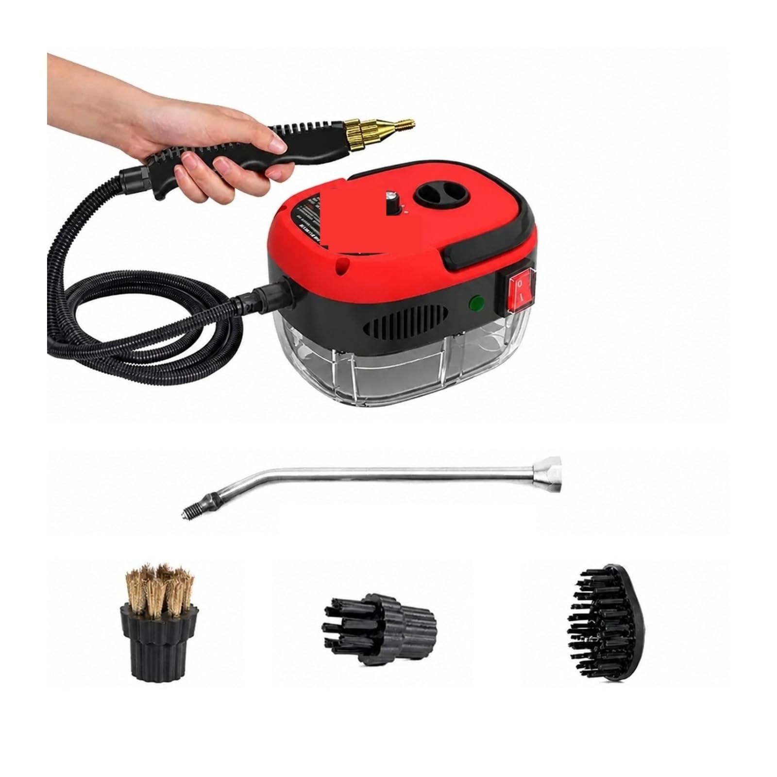 NGTFDCP Handheld Steam Cleaner, Multifunctional Steam Cleaner Portable Handheld High Temperature Cleaning Air Conditioning Kitchen Range Hood Car for Home, Car, Floor(Red)