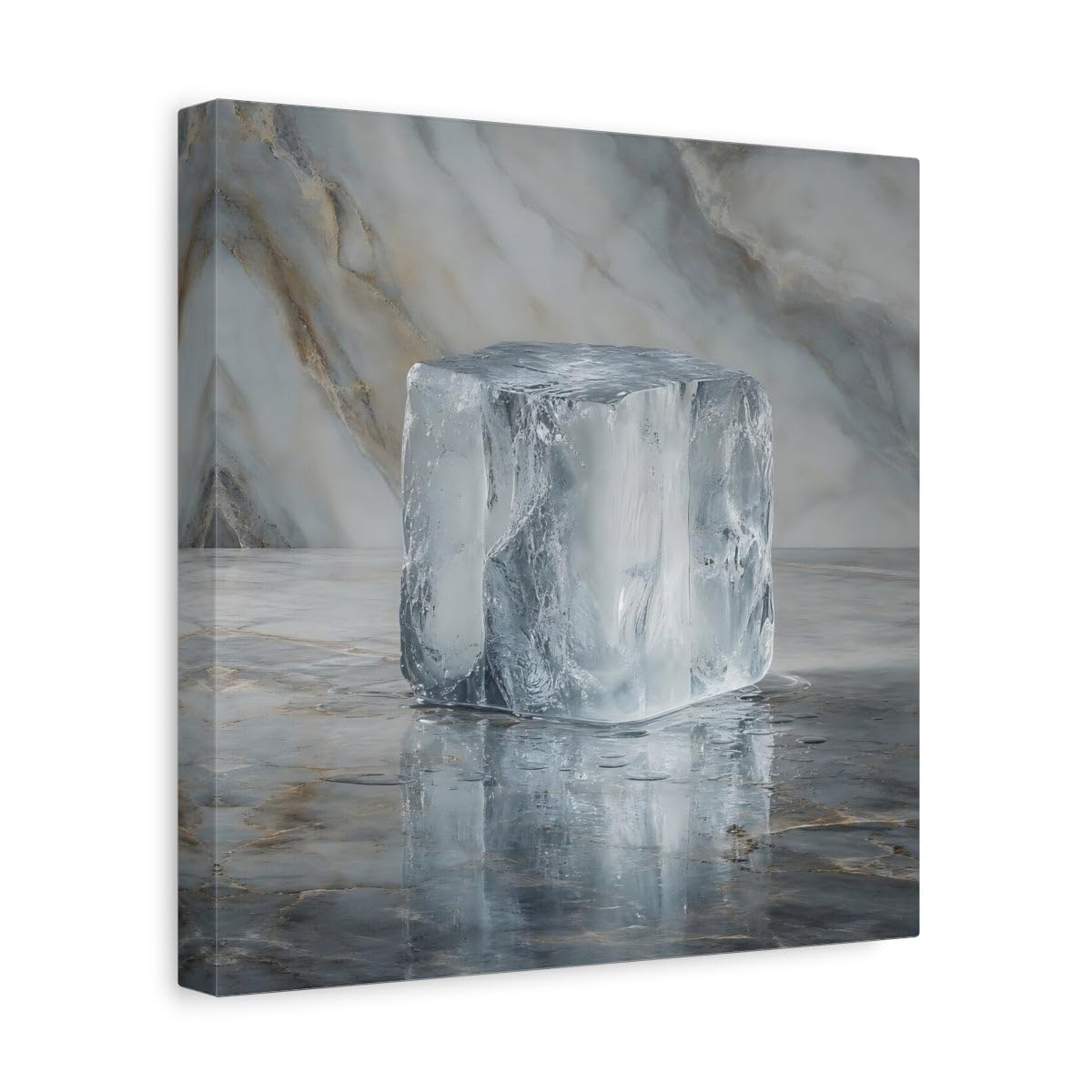Tableau moderne effet bloc de glace en marbre sur toile premium - 8
