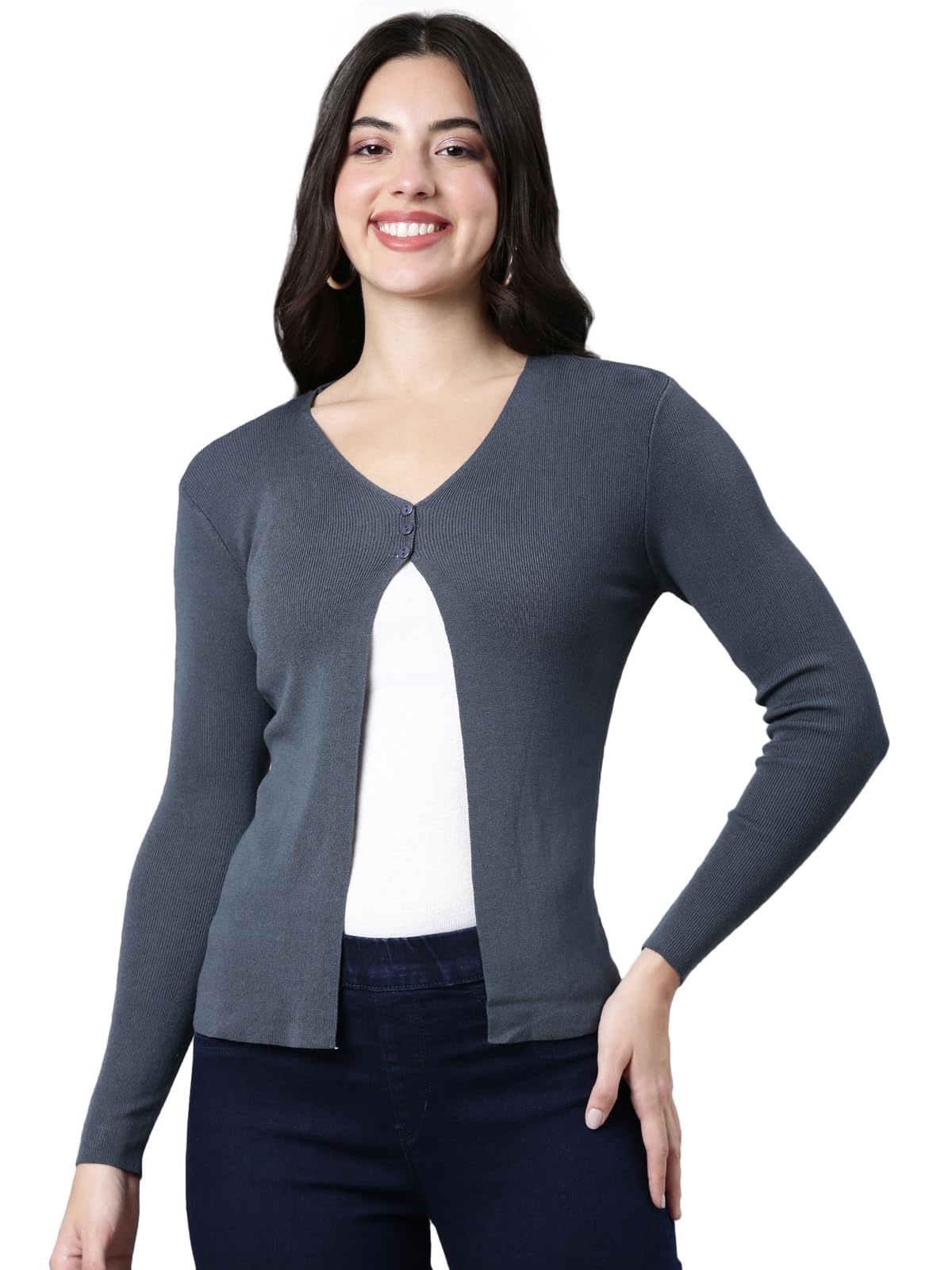 showoffff Women Solid Shrug | Full Sleeves Knitted Shrugs for Womens | Regular Fit Regular Length Shrug for Women's-picture-29