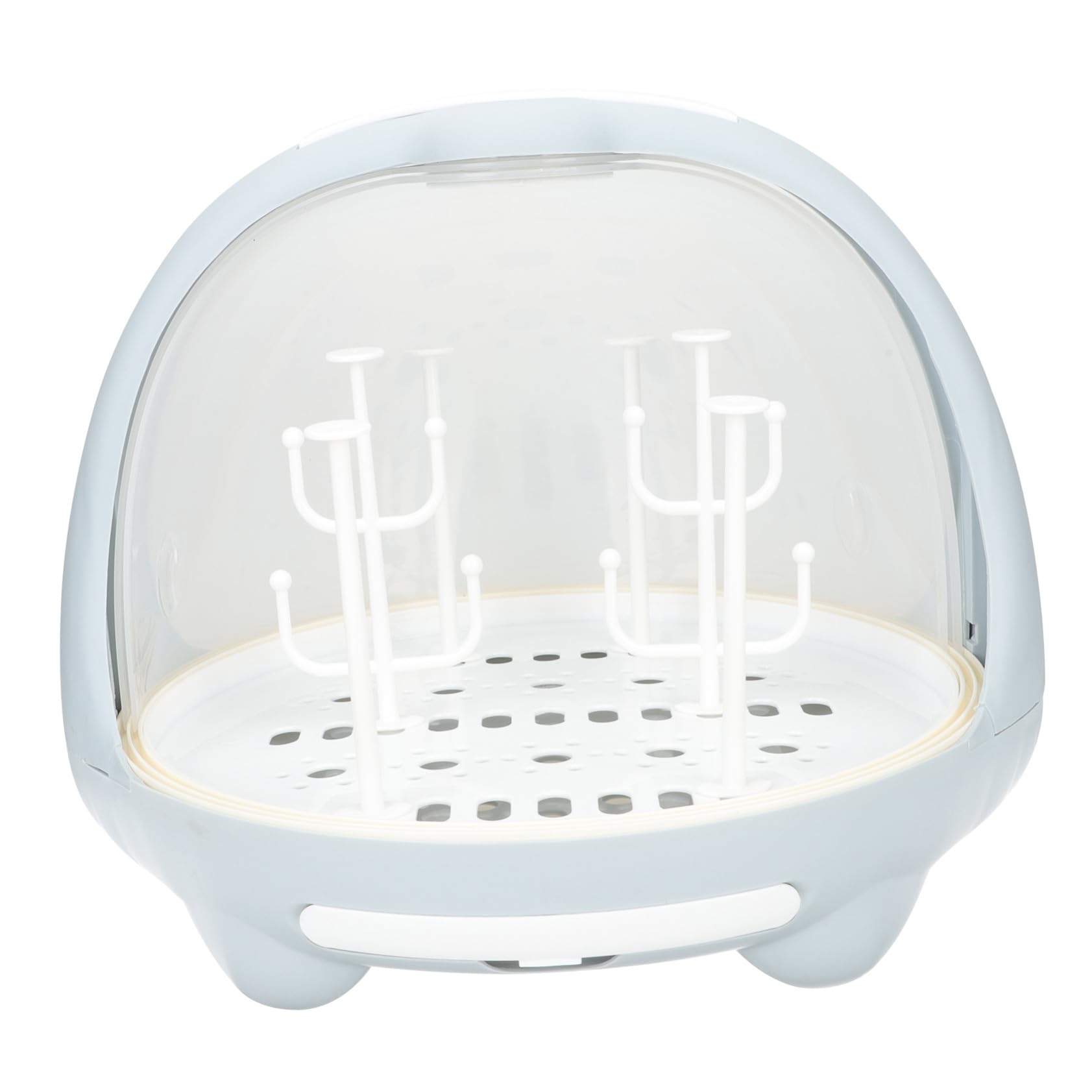 Luxshiny Organisateur De Bouteilles De Lait avec Égouttoir Boîte De Rangement Étanche pour Biberons Accessoires De Tirage Et Vaisselle Design Pratique Et Amovible Couleur Bleue
