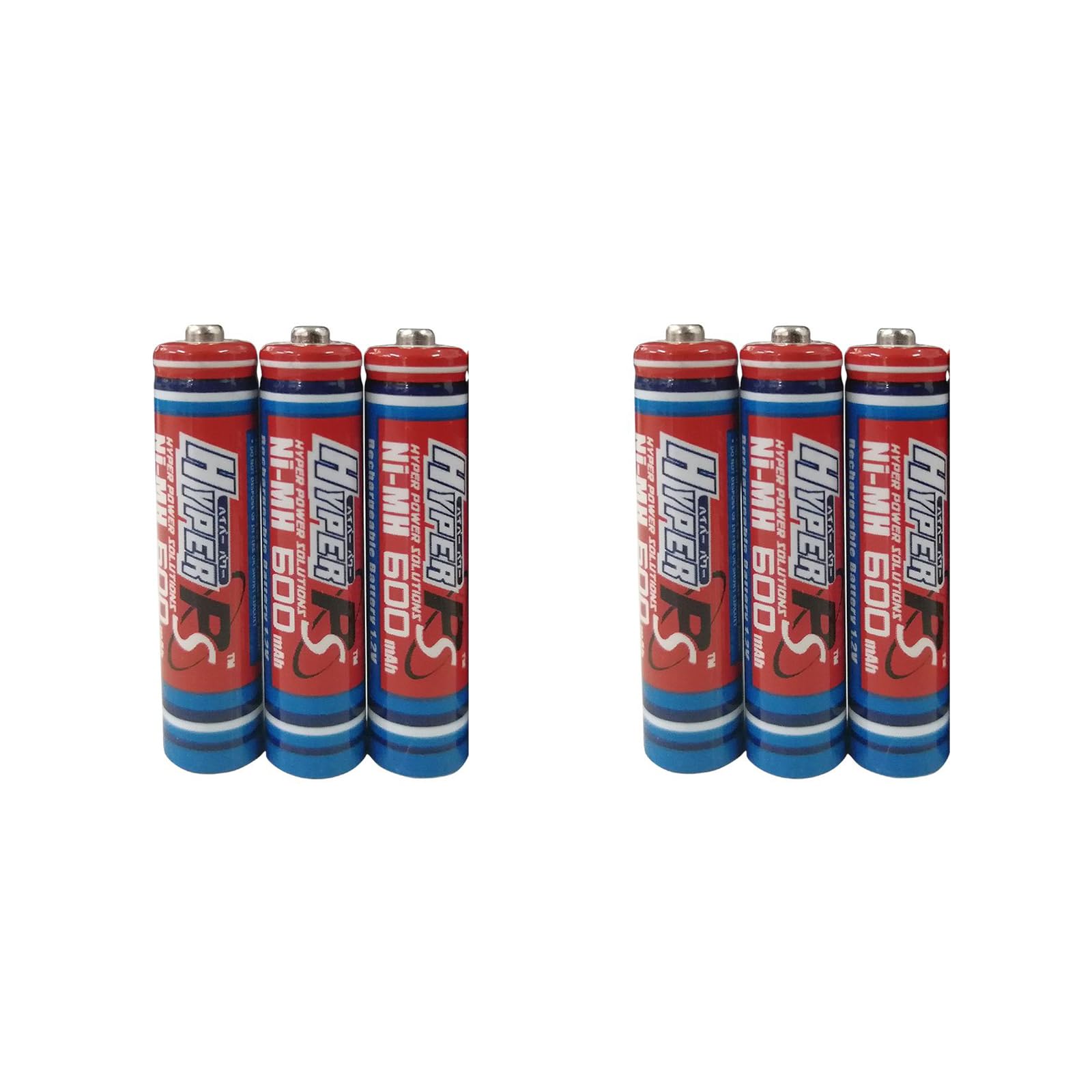 HYPERPS 1.2V AAA 600mAh Ni-MH Rechargeable Battery for High-Drain Devices, Quick Charge (6)
