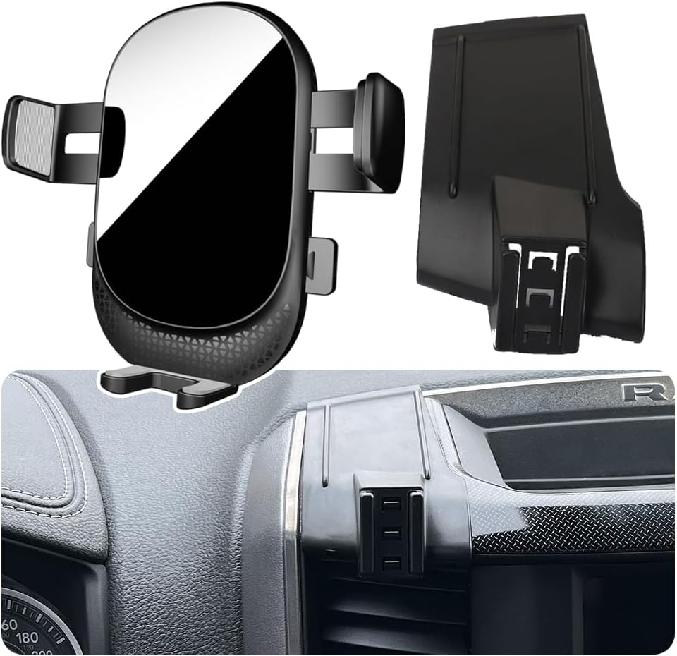 Car Phone Holder for Dodge Ram 1500 2500 3500 Auto Accessories [Only for 2009-2012 Ram 1500 2500/3500] [Auto Lock Hands Free Cell Phone Mount for All Smartphones]