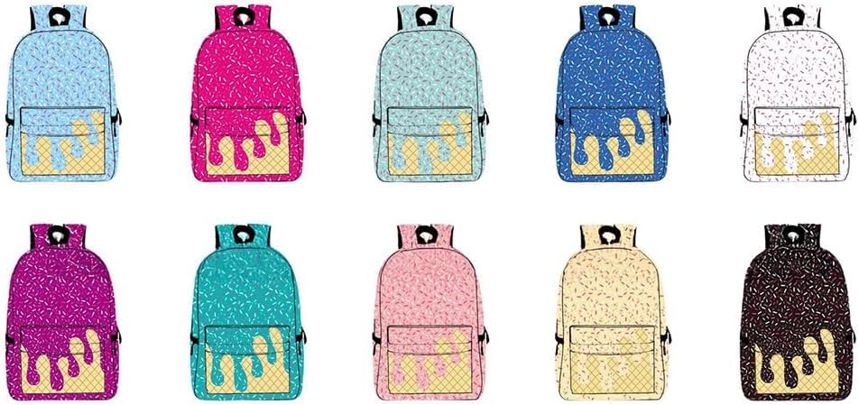 Ice Cream Backpack Kawaii Shoulder Bag, Cute Shoulder Bag, Ice Cream Drip Backpack, Large Capacity, with Side Pockets (Light blue)2