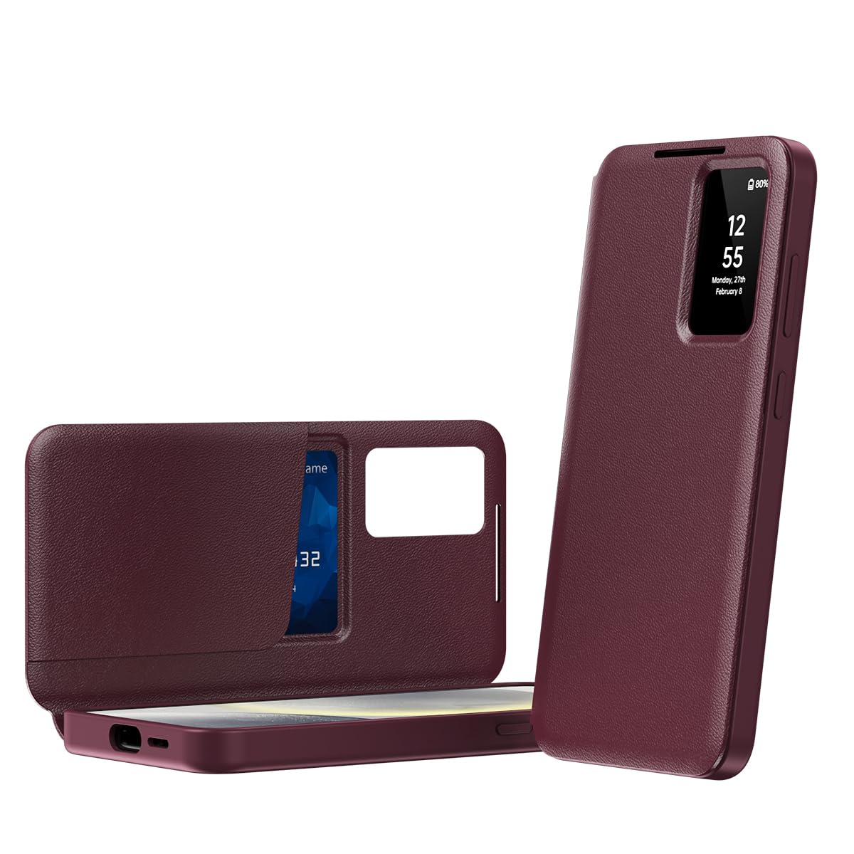Coque Galaxy S26 5G en cuir rouge exquis idéal pour simplifier votre quotidien