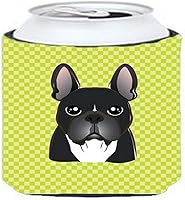 Vista 366 de Caroline's Treasures BB1293LITERK Tablero de ajedrez verde lima Weimaraner Botella de vino Hugger Funda Enfriadora Abrazador Lavable a Máquina