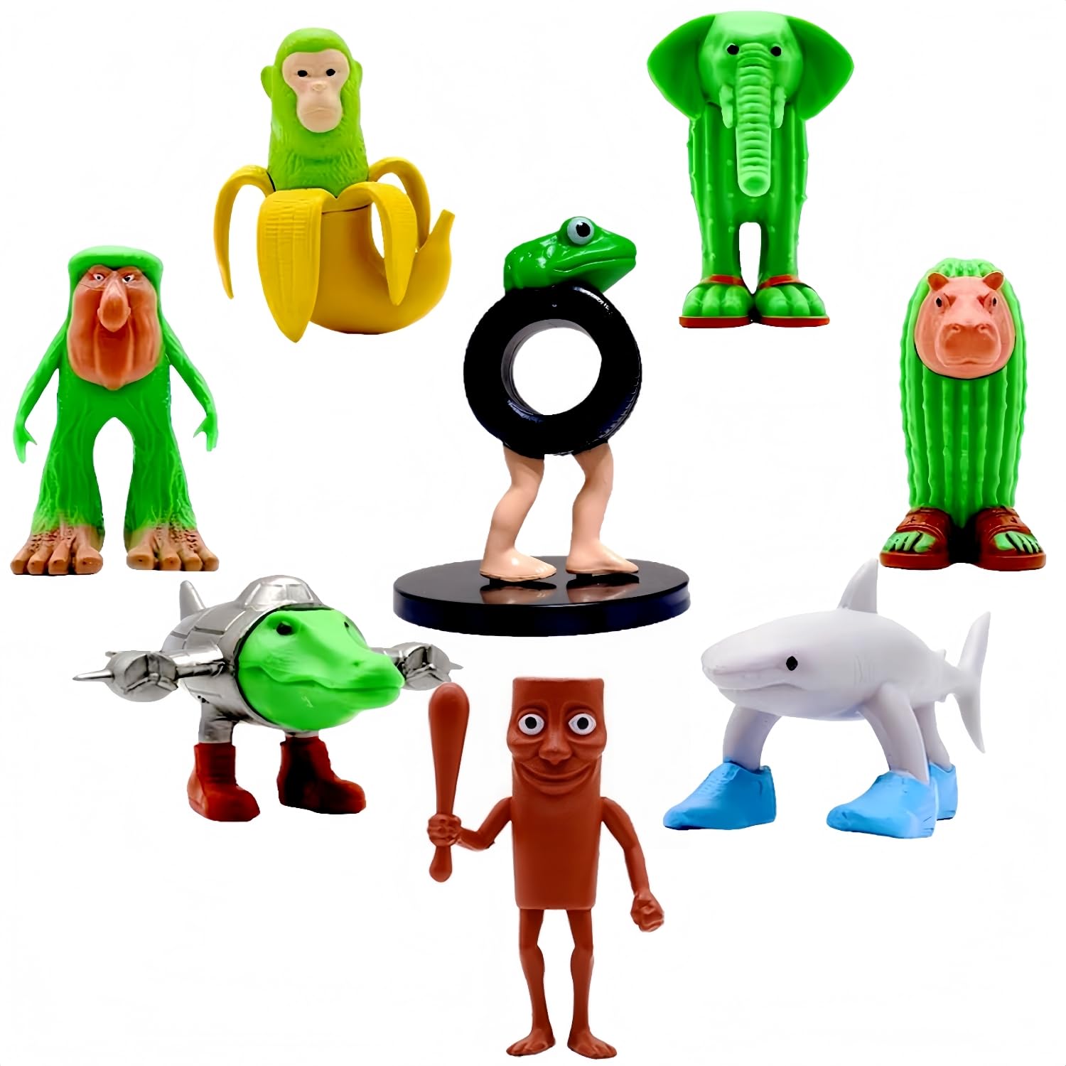 Italian Brainrot Toys Tralalero Tralala Action Figure Cute Italian Brain Rot Toy Cartoon Cake Toppers Birthday Decorations Gift for Game Fans Office Room Figurine Halloween Decor(8PCS)
