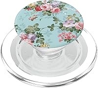 Vista 8 de Bonitos diseños de rosas florales y flores para niñas – PopSockets agarre y soporte para teléfonos y tabletas, Negro