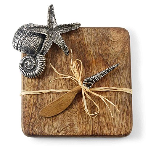 Mud Pie Starfish Serving Board Set, Brown