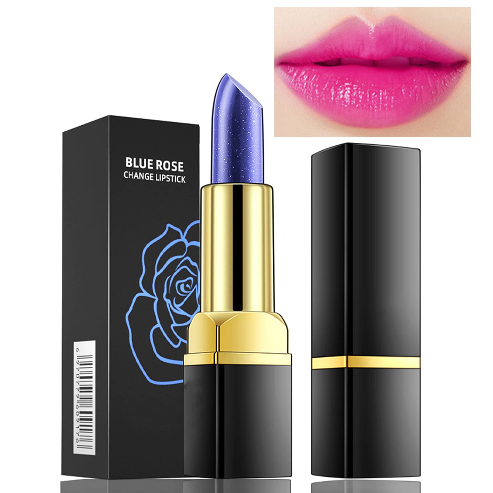 Lipsticks for Women Long Lasting,Magical Discoloration Red-Rose Temperature Colour Changing Lipstick,Waterproof Matte Red Lip Plumper Nourishing Moisturizing Lip Balm Shimmer Lip Gloss Cosmetic