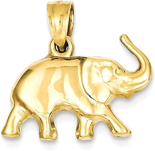 Miniatura 10 de IceCarats Colgante de elefante de oro amarillo de 14 quilates