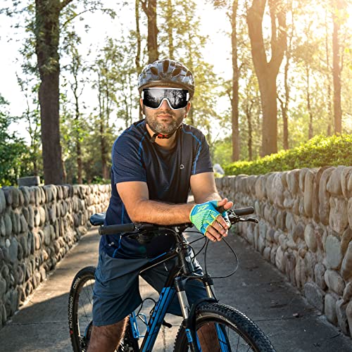 Image of Big Shield Wraparound Sunglasses Men Women Sport Sunglasses 80s Ski Visor Mirror Glasses Cycling Outdoor