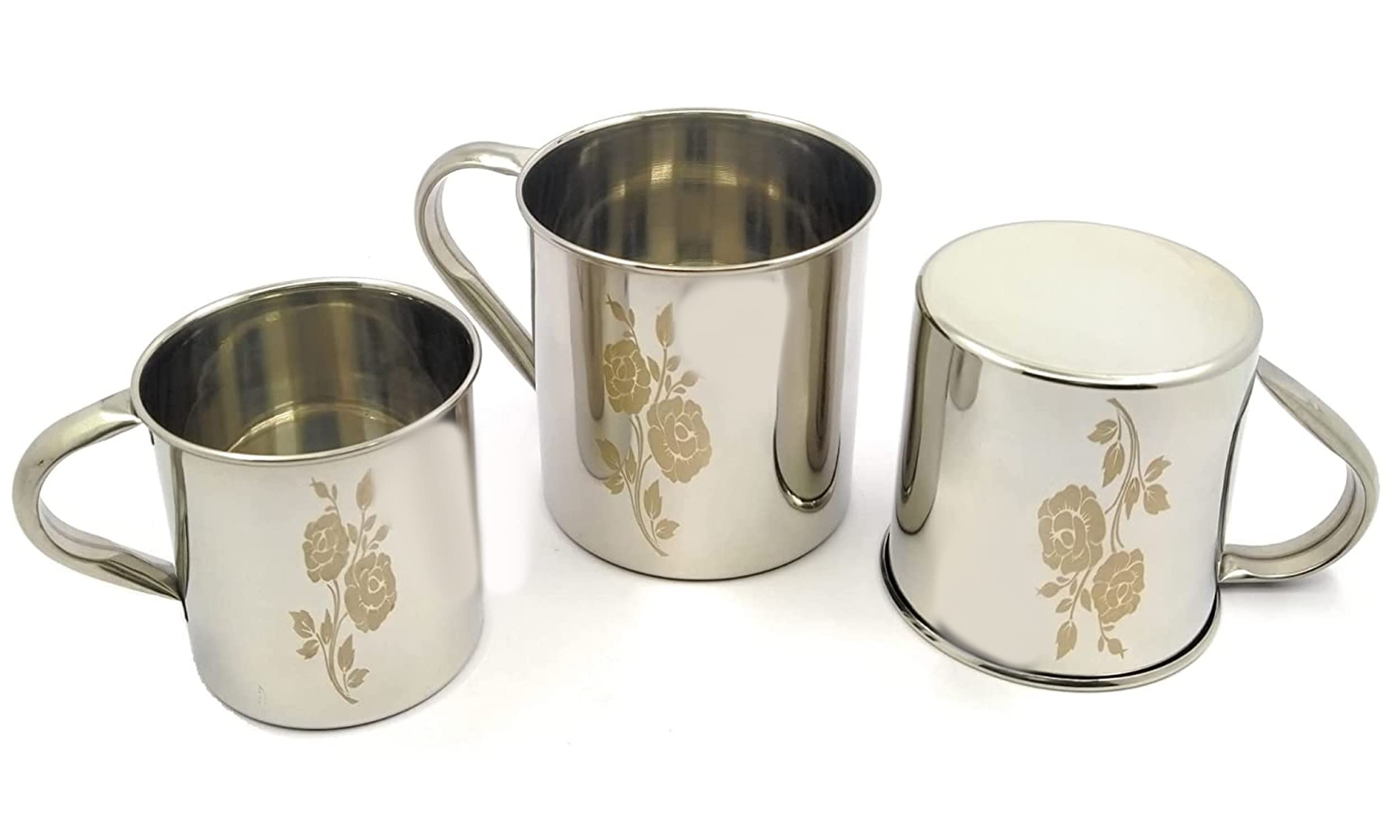 Saubhagya Stainless Steel Mug/Bath Mug/Drinking Tea, Coffee and Water Mug (Small 400ml/Medium800ml/Large1100ml) Set of 3pcs. (B09QGQMMYC) Amazon Price History, Amazon Price Tracker