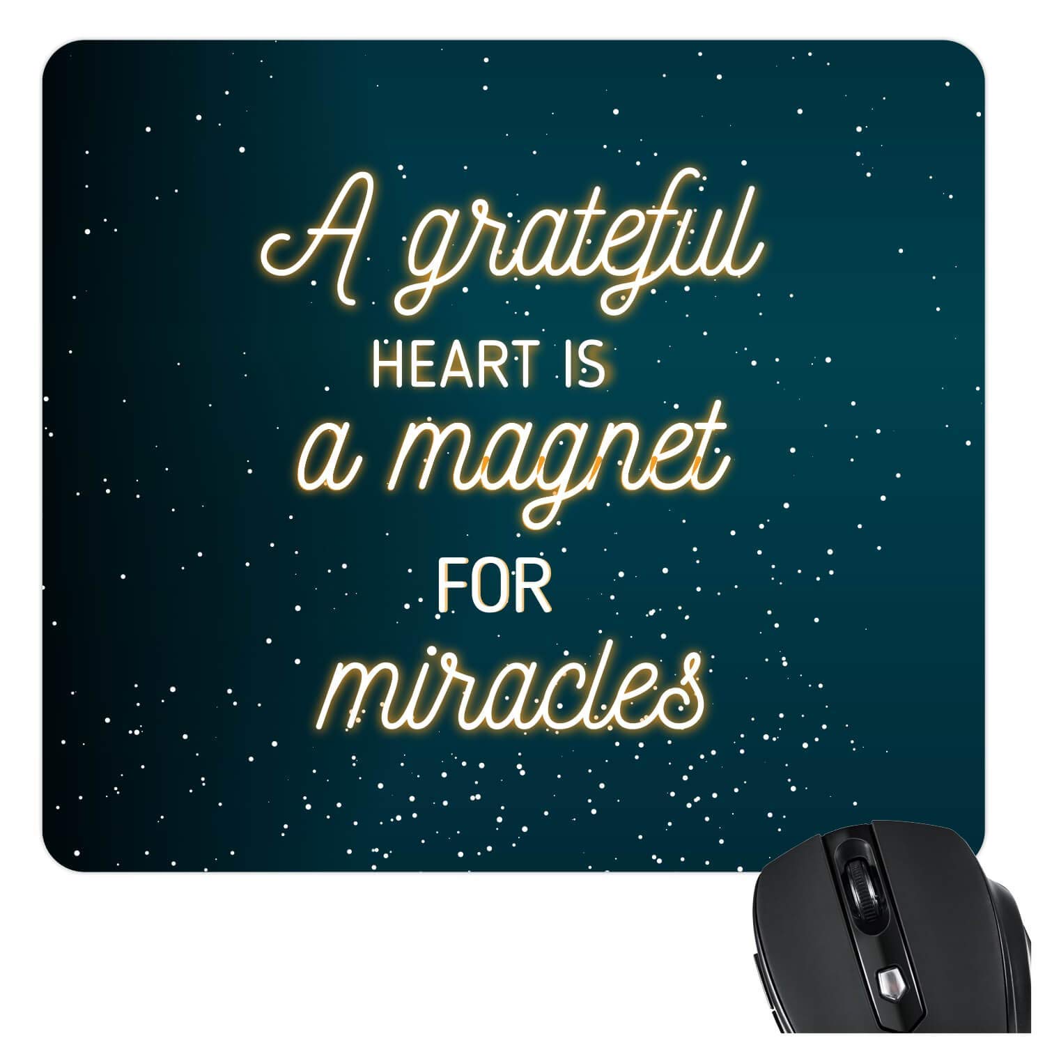 TheYaYaCafe A Grateful Heart Motivational Quote Printed Mouse Pad for Computer, PC, Laptop